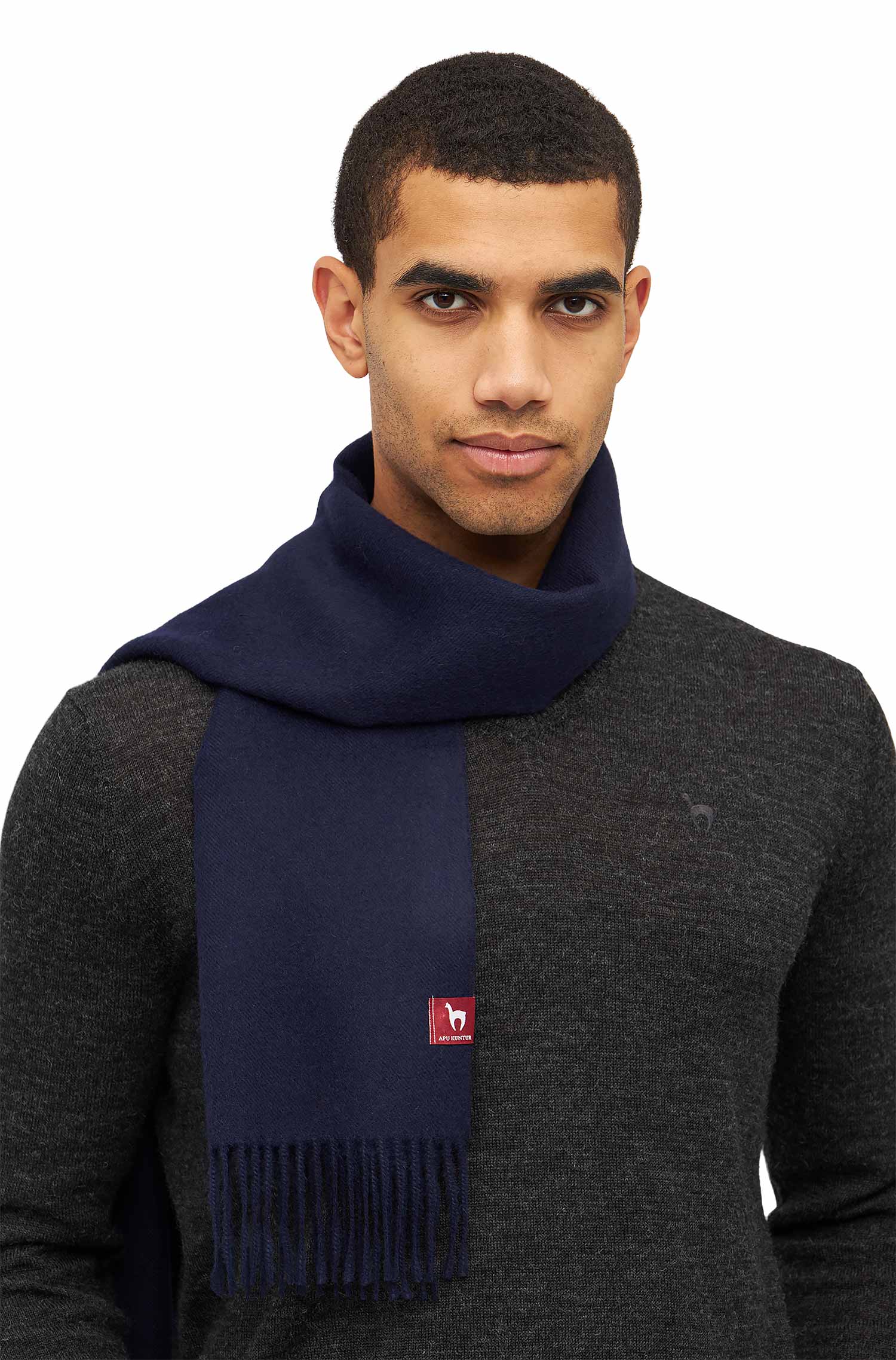 Alpaka Webschal UNI-dark navy