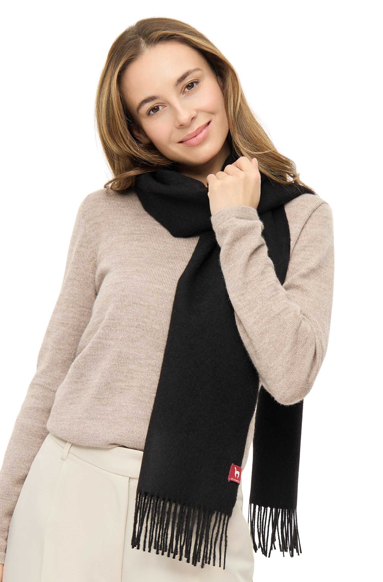 Alpaka Webschal UNI-schwarz