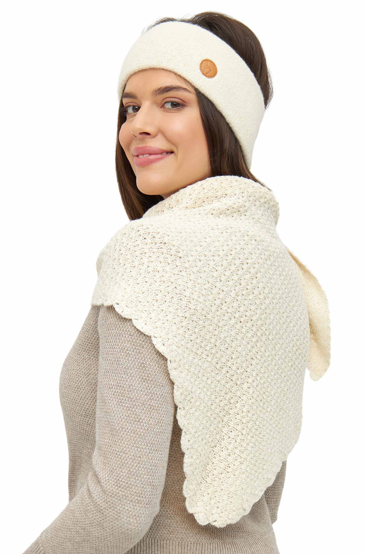 Alpaka Dreieckschal MARIPOSA-weiss