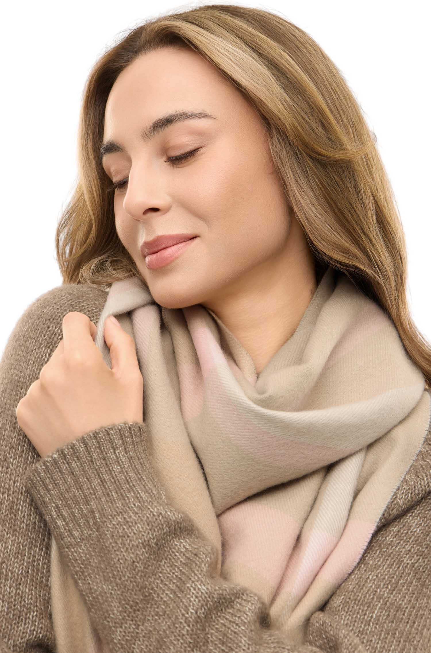 Alpaka Webschal GALANO-beige