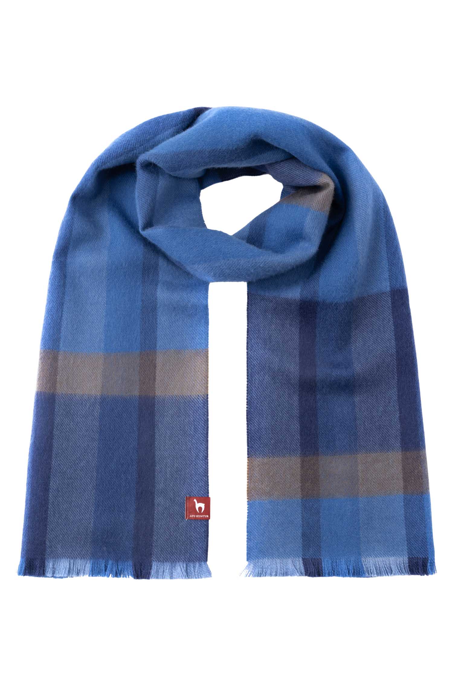 Alpaka Webschal GALANO-blau