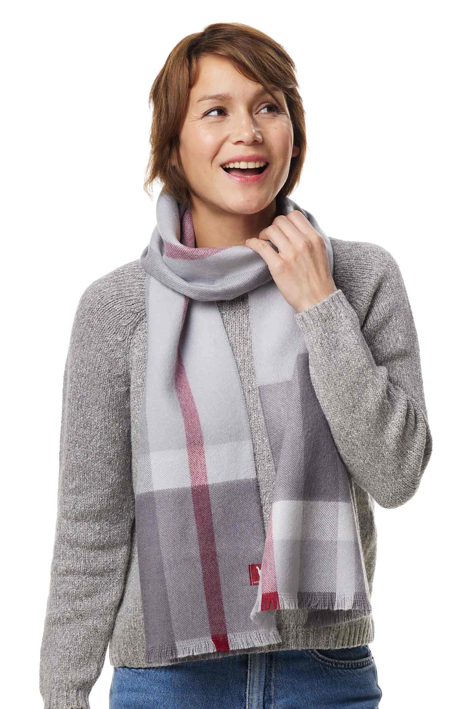 Alpaka Webschal GALANO-grau