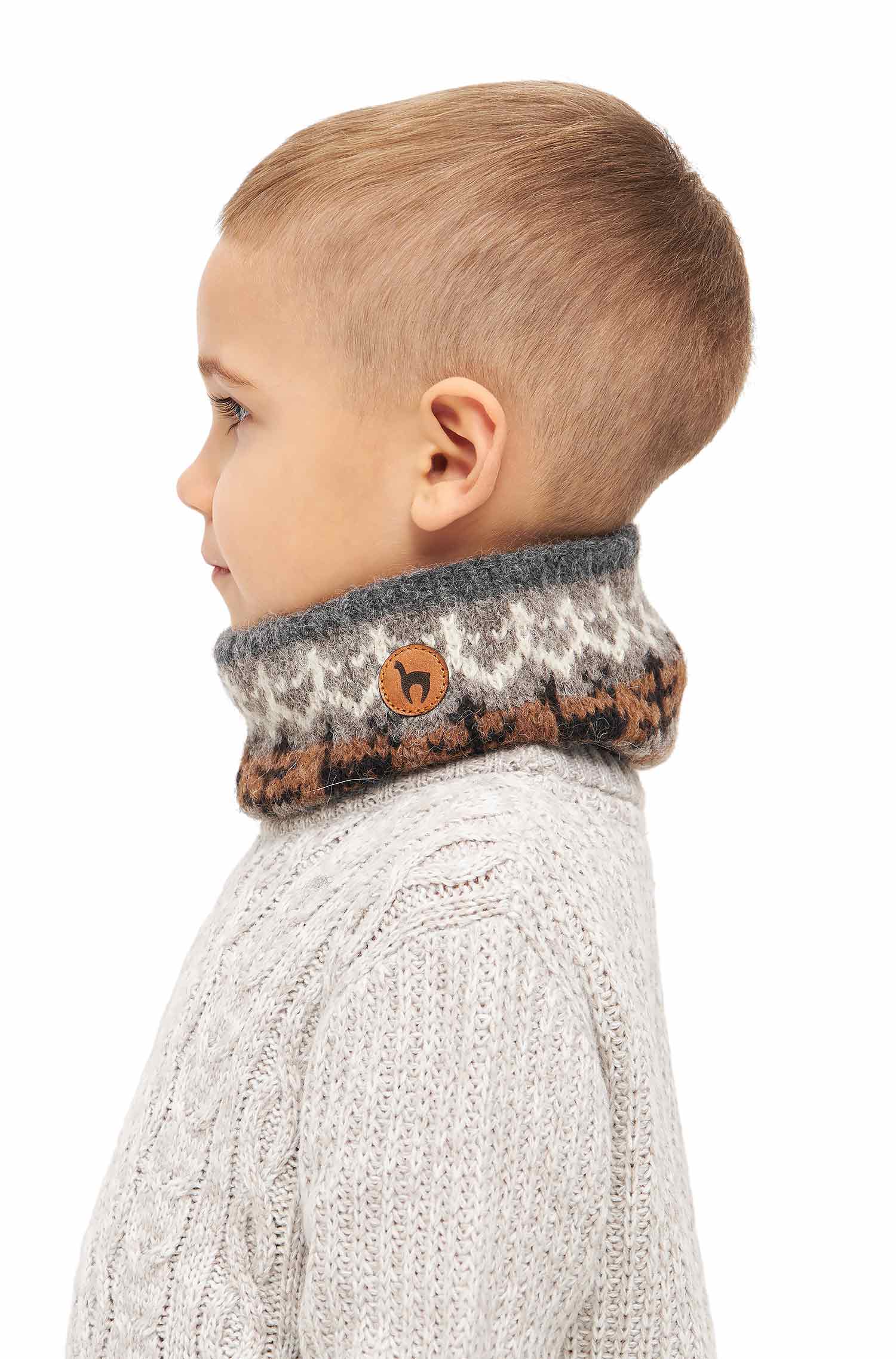 Alpaka Loop-Schal NATURA aus 100% ungefärbtem Alpaka-anthrazit