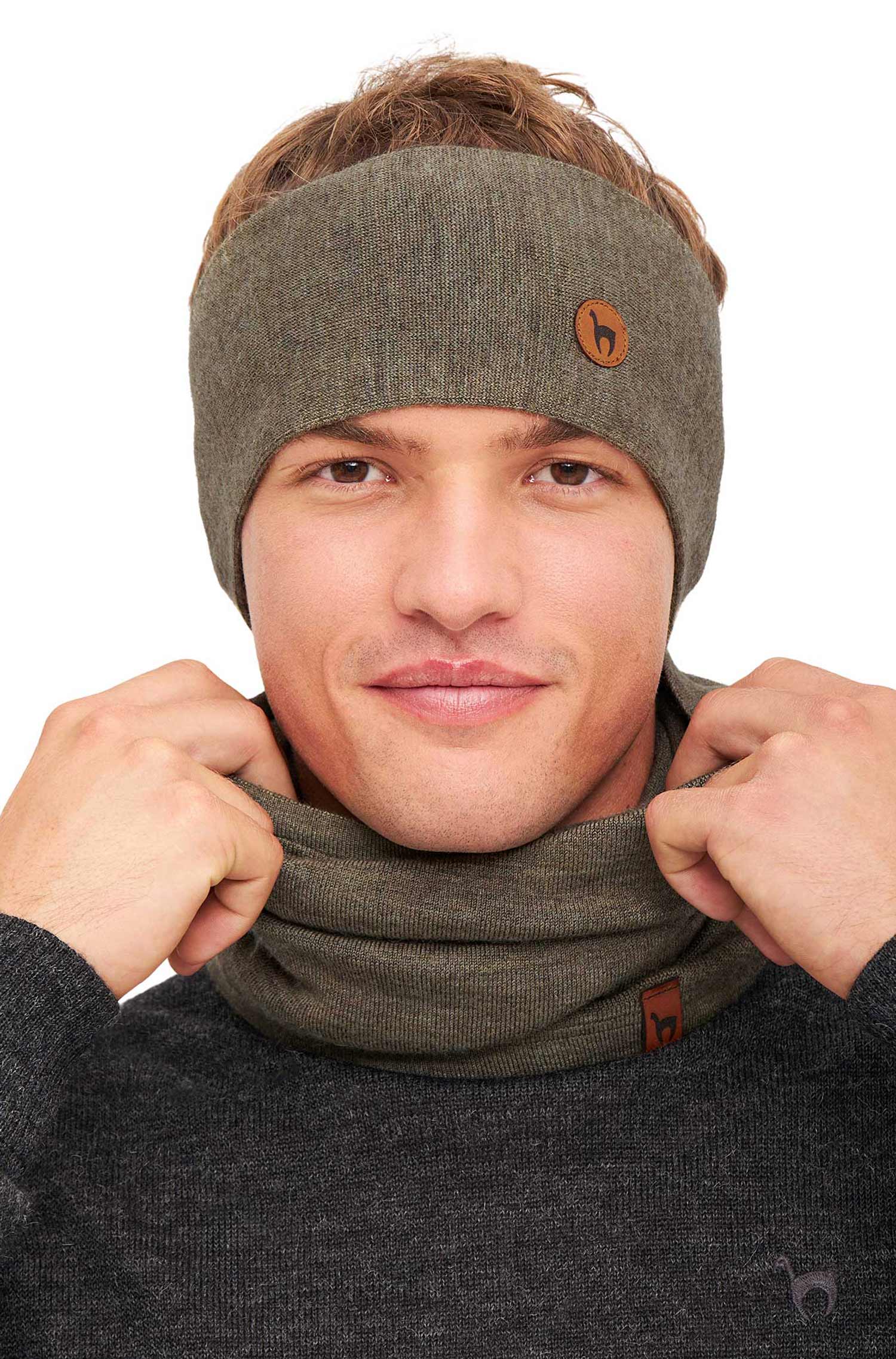 Alpaka Loopschal ROYAL ALPACA SPORT-khaki