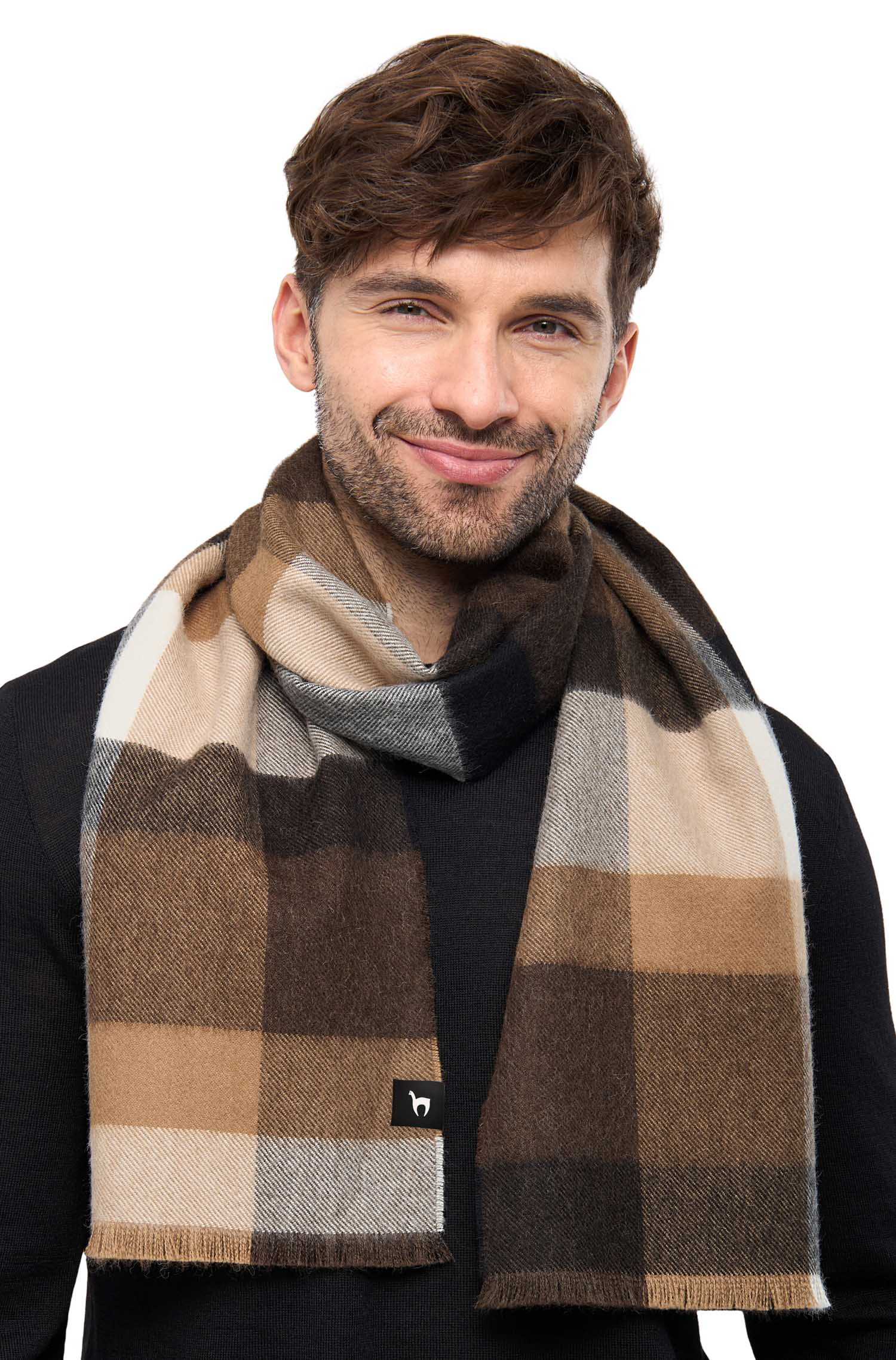 Alpaka Webschal AMIGO-mokka/beige
