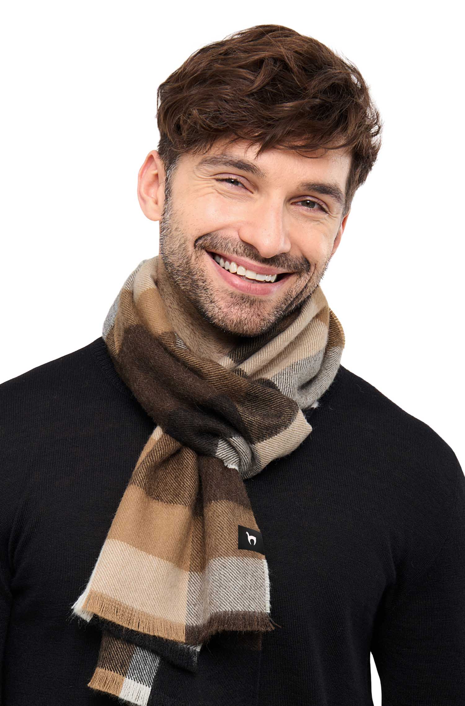 Alpaka Webschal AMIGO-mokka/beige