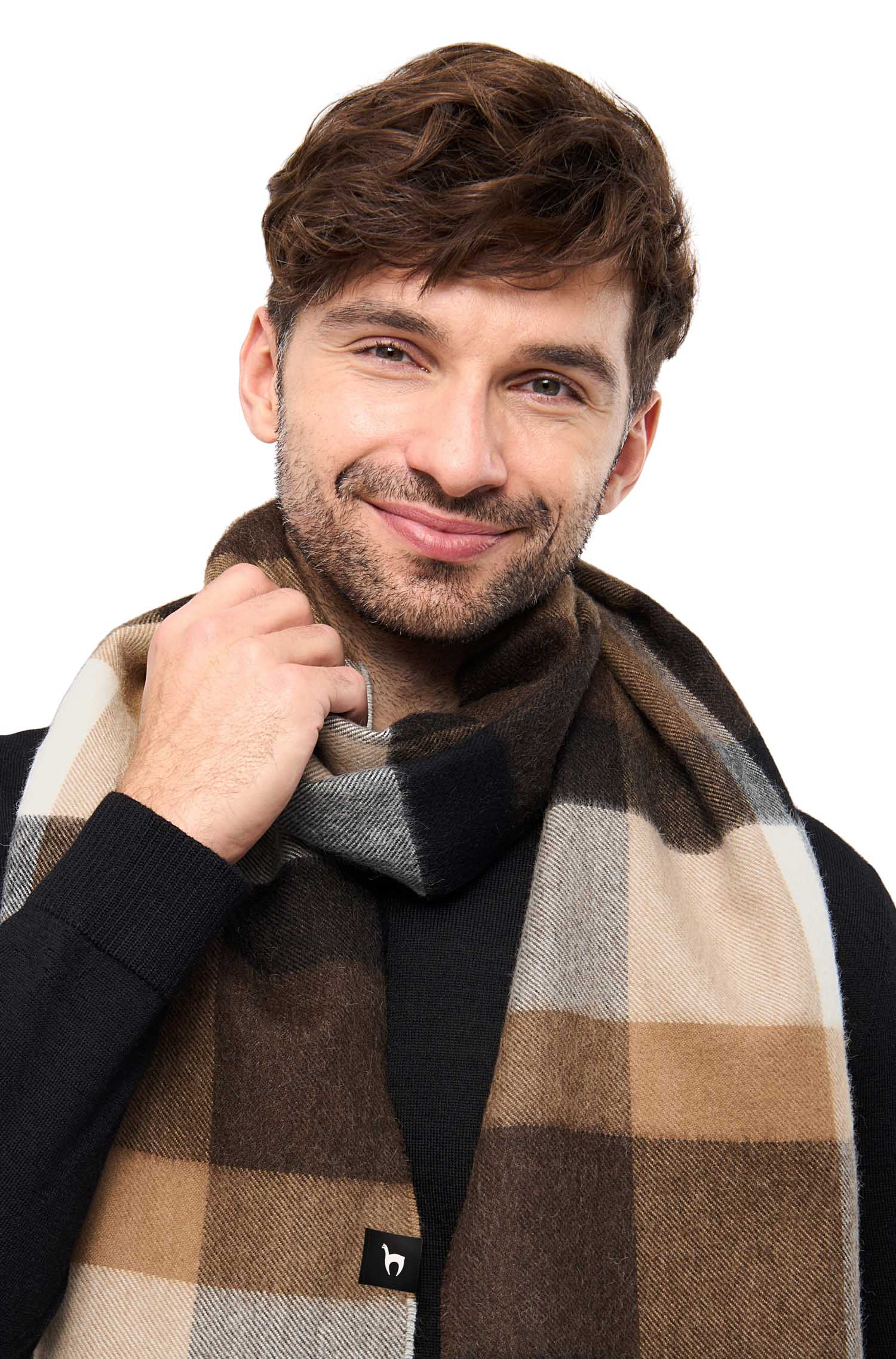Alpaka Webschal AMIGO-mokka/beige