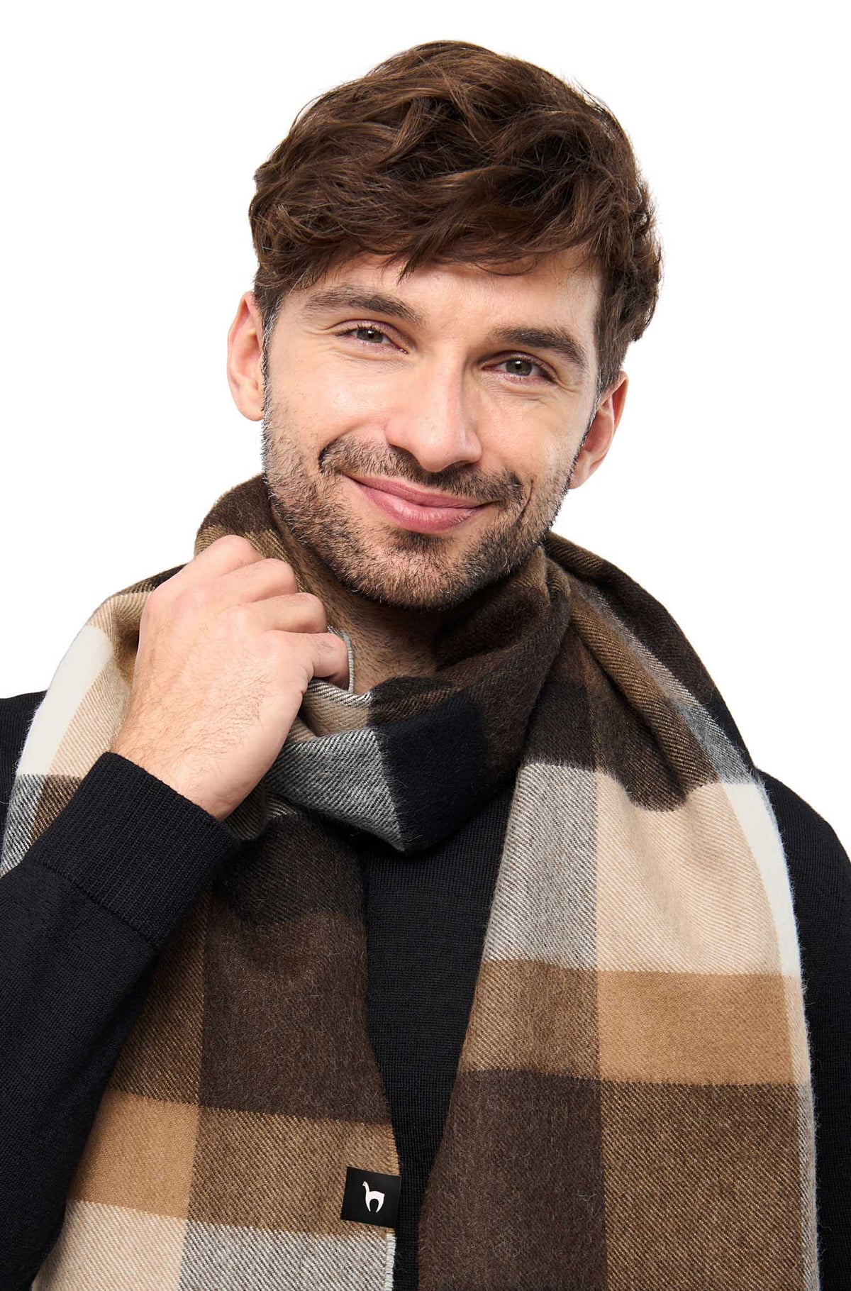 Alpaka Webschal AMIGO-mokka/beige