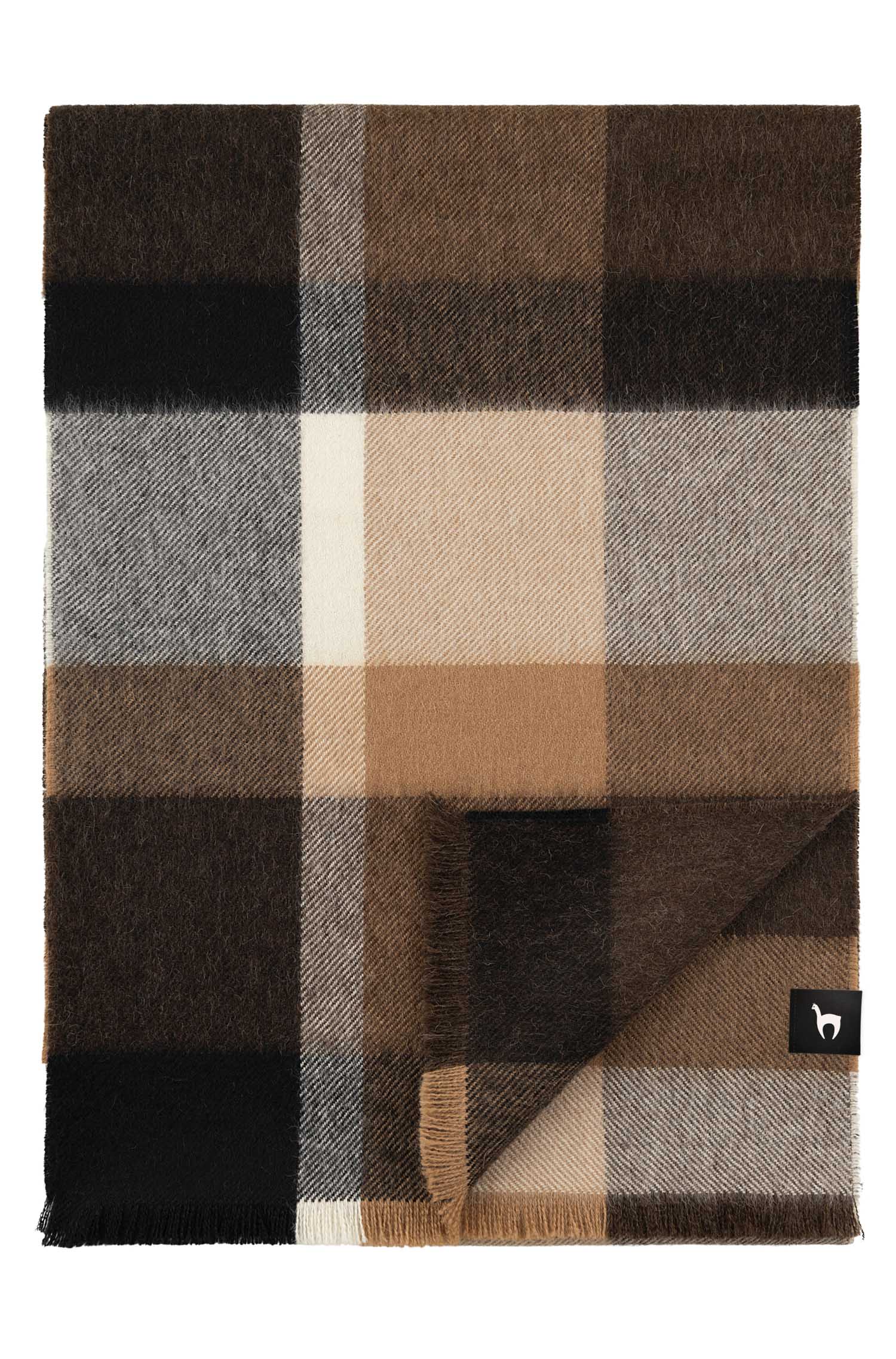 Alpaka Webschal AMIGO-mokka/beige