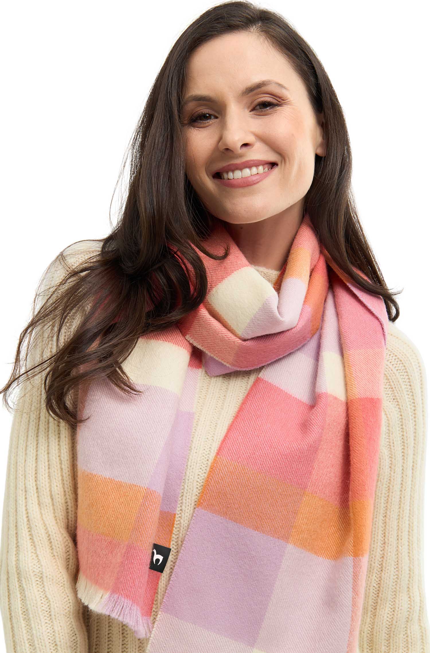 Alpaka Webschal AMIGO-peach/rose