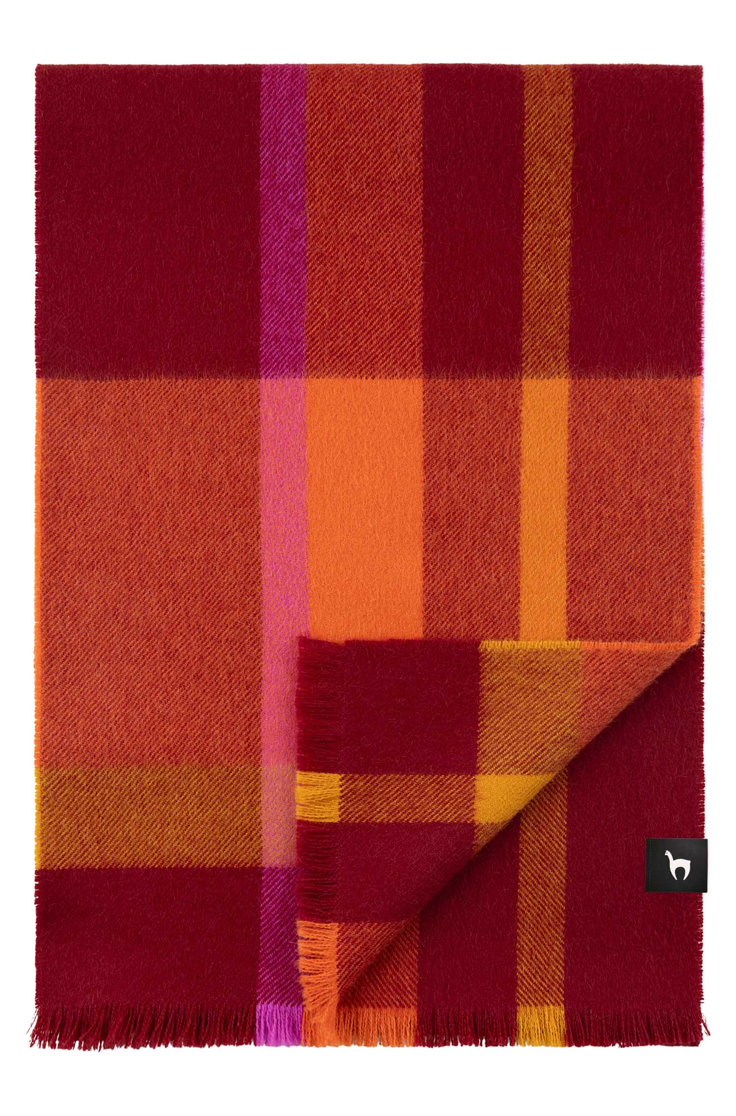 Alpaka Webschal ALEGRO-rot/orange