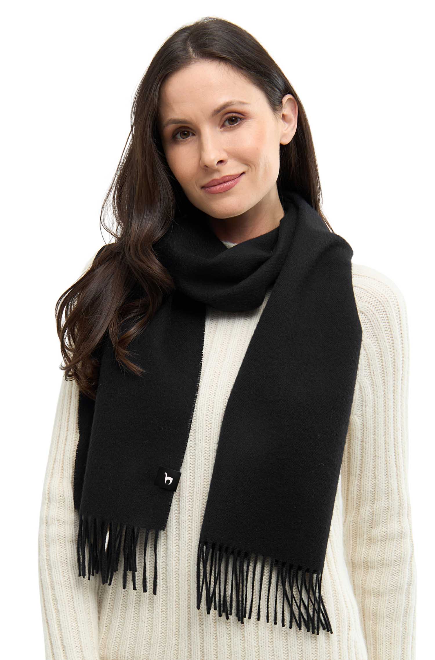 Alpaka Webschal TIERRA-schwarz