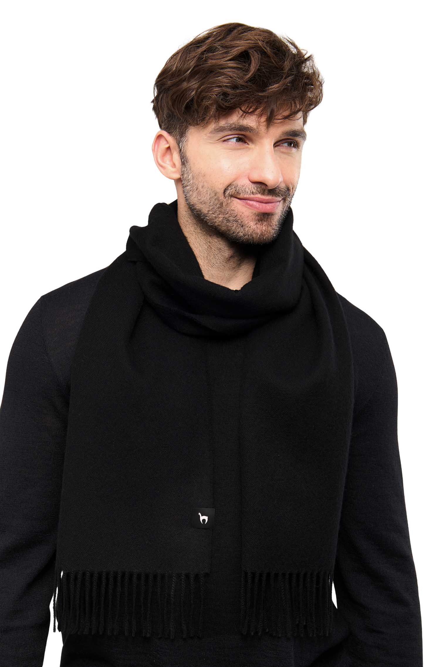 Alpaka Webschal TIERRA-schwarz