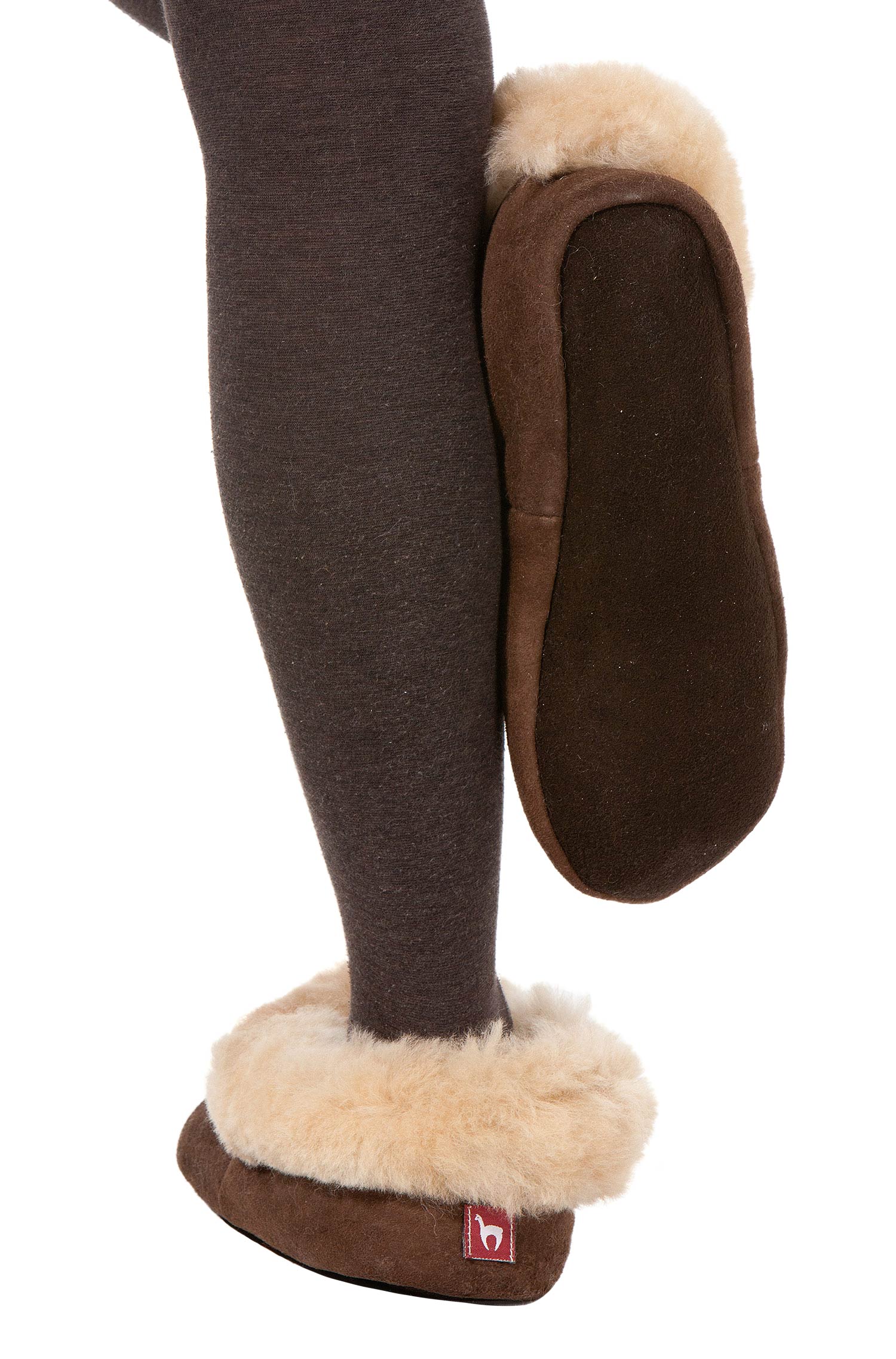 Alpaka Pantoffeln FELL-braun