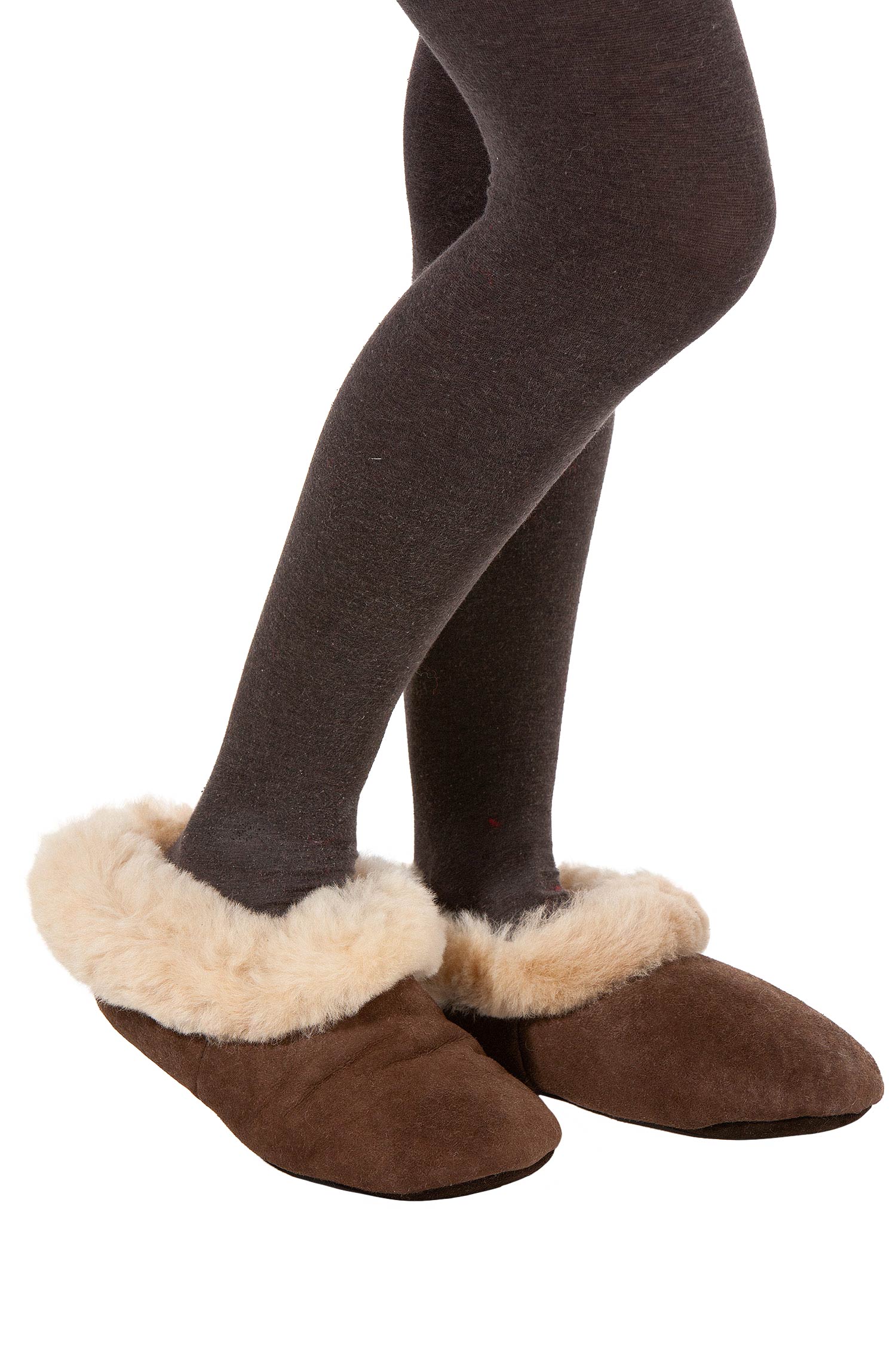 Alpaka Pantoffeln FELL-braun