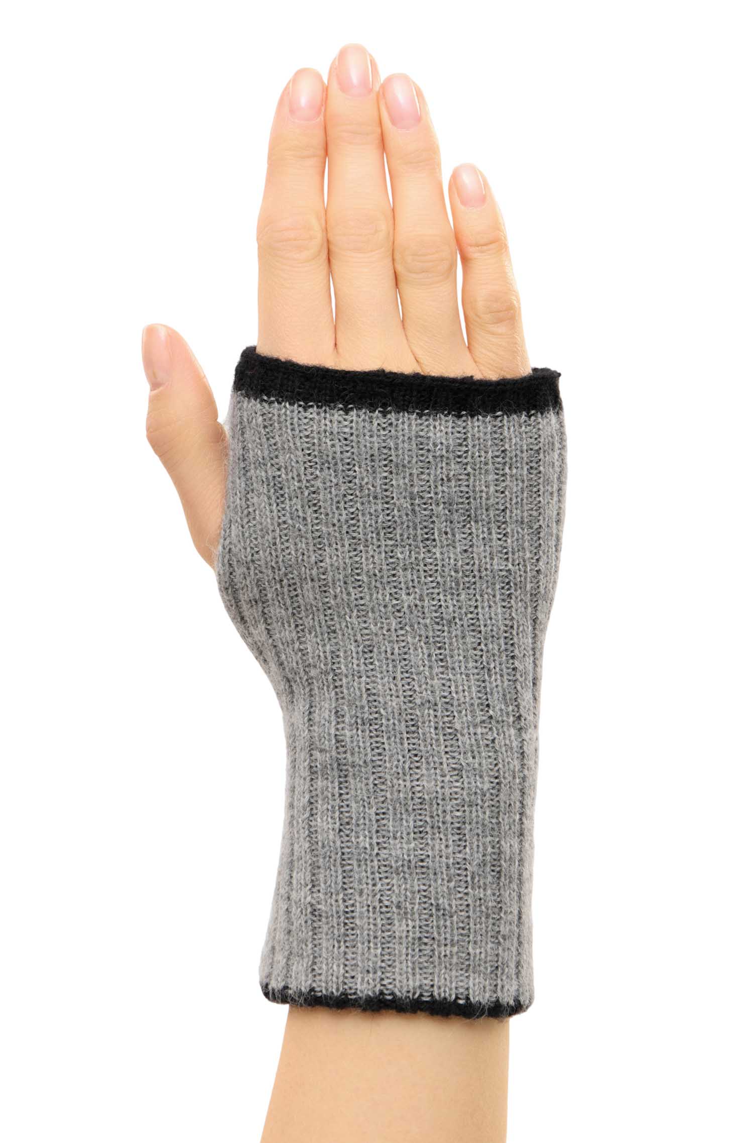 Alpaka Pulswärmer SUAVE-schwarz/silber