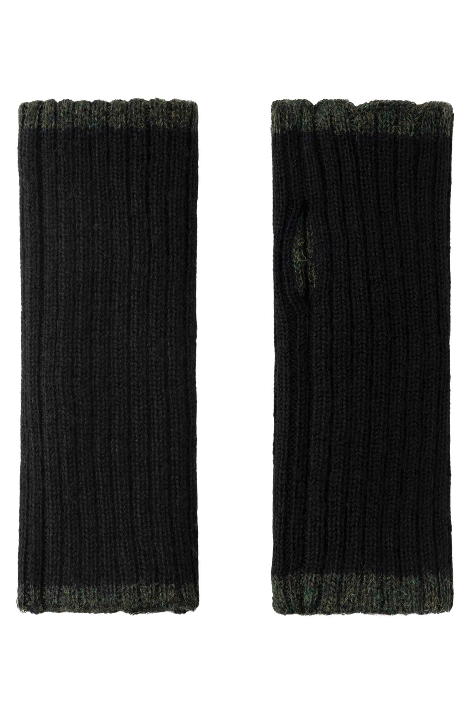 Alpaka Pulswärmer SUAVE-tannengrün/schwarz