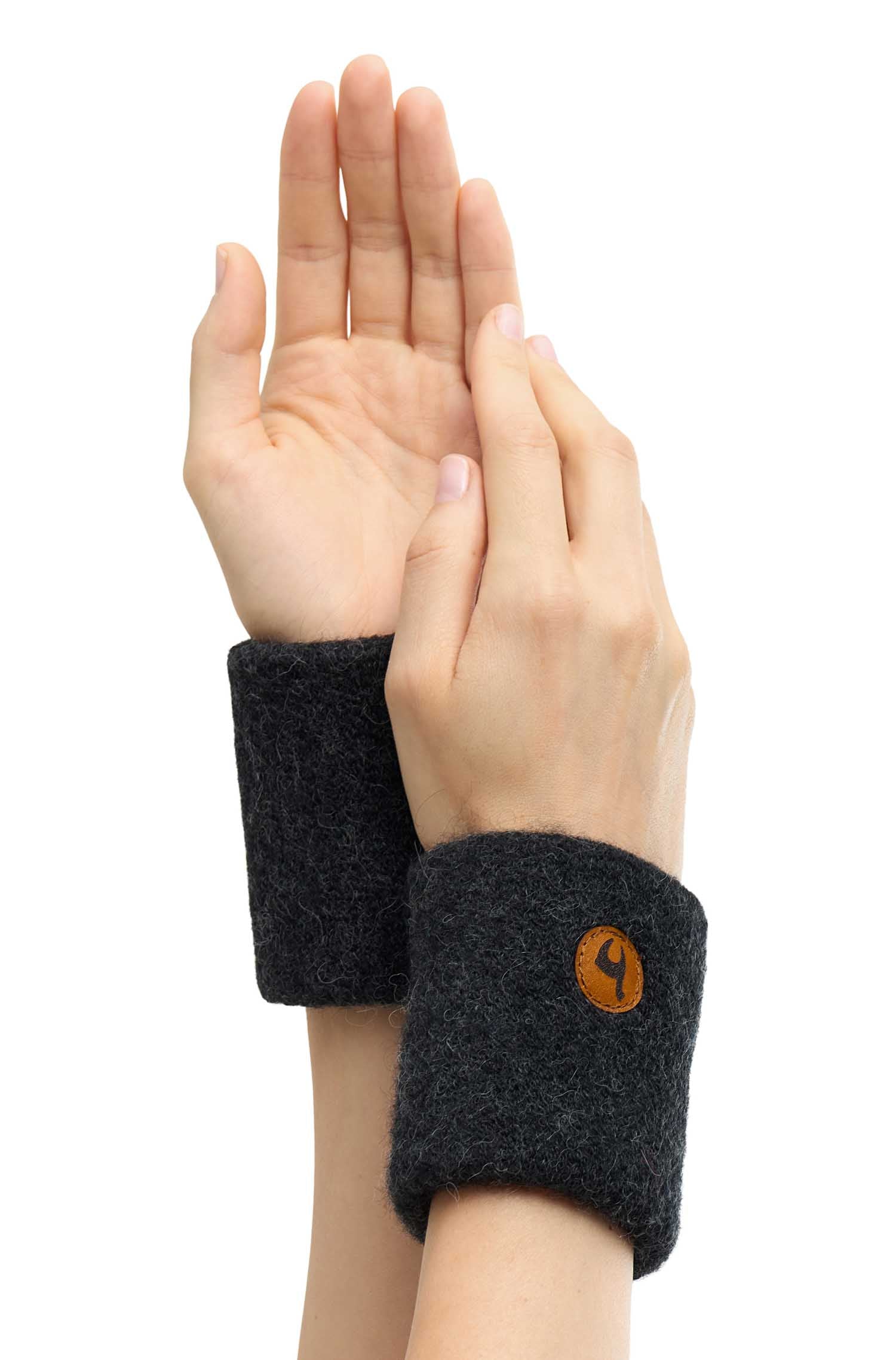 Alpaka Pulswärmer STRETCH-anthrazit