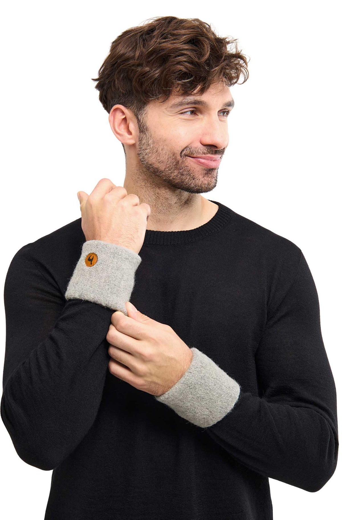 Alpaka Pulswärmer STRETCH-silbergrau