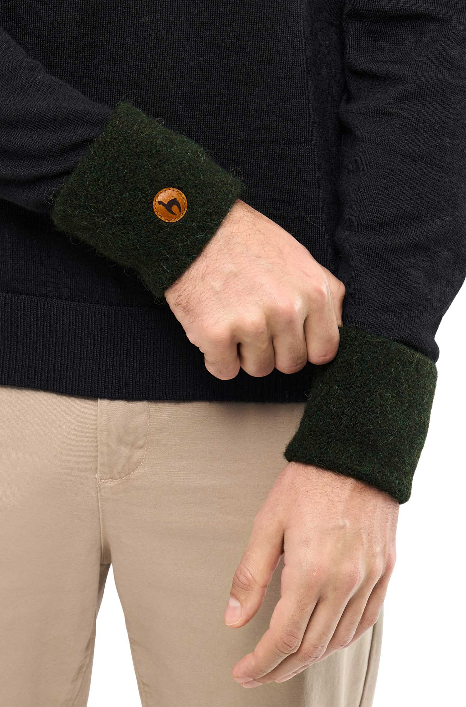 Alpaka Pulswärmer STRETCH-tannengrün