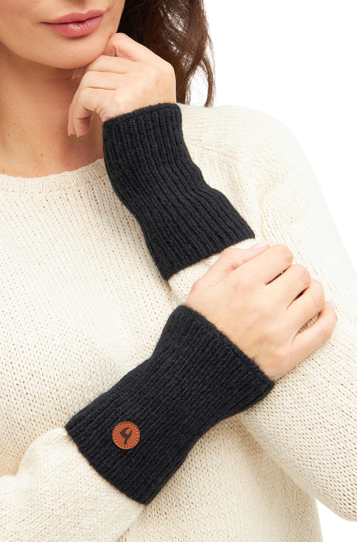Alpaka Pulswärmer PACA-schwarz