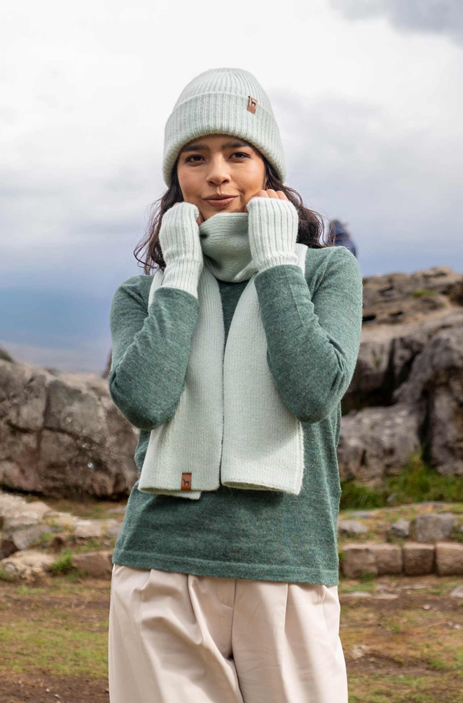 Alpaka Pulswärmer PACA-meeresschaum