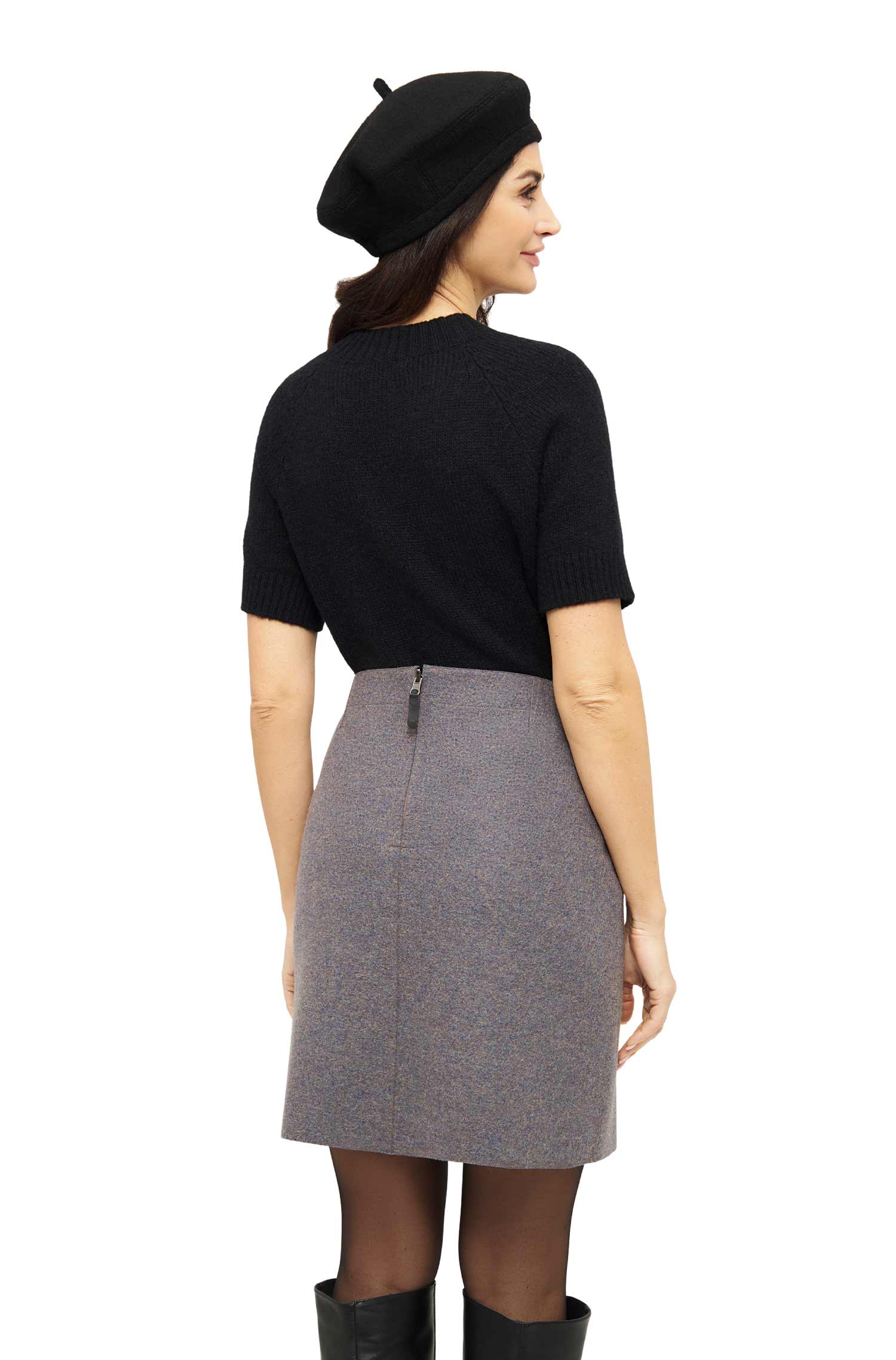 Alpaka Minirock COSTA | wendbar-sandstein/grau