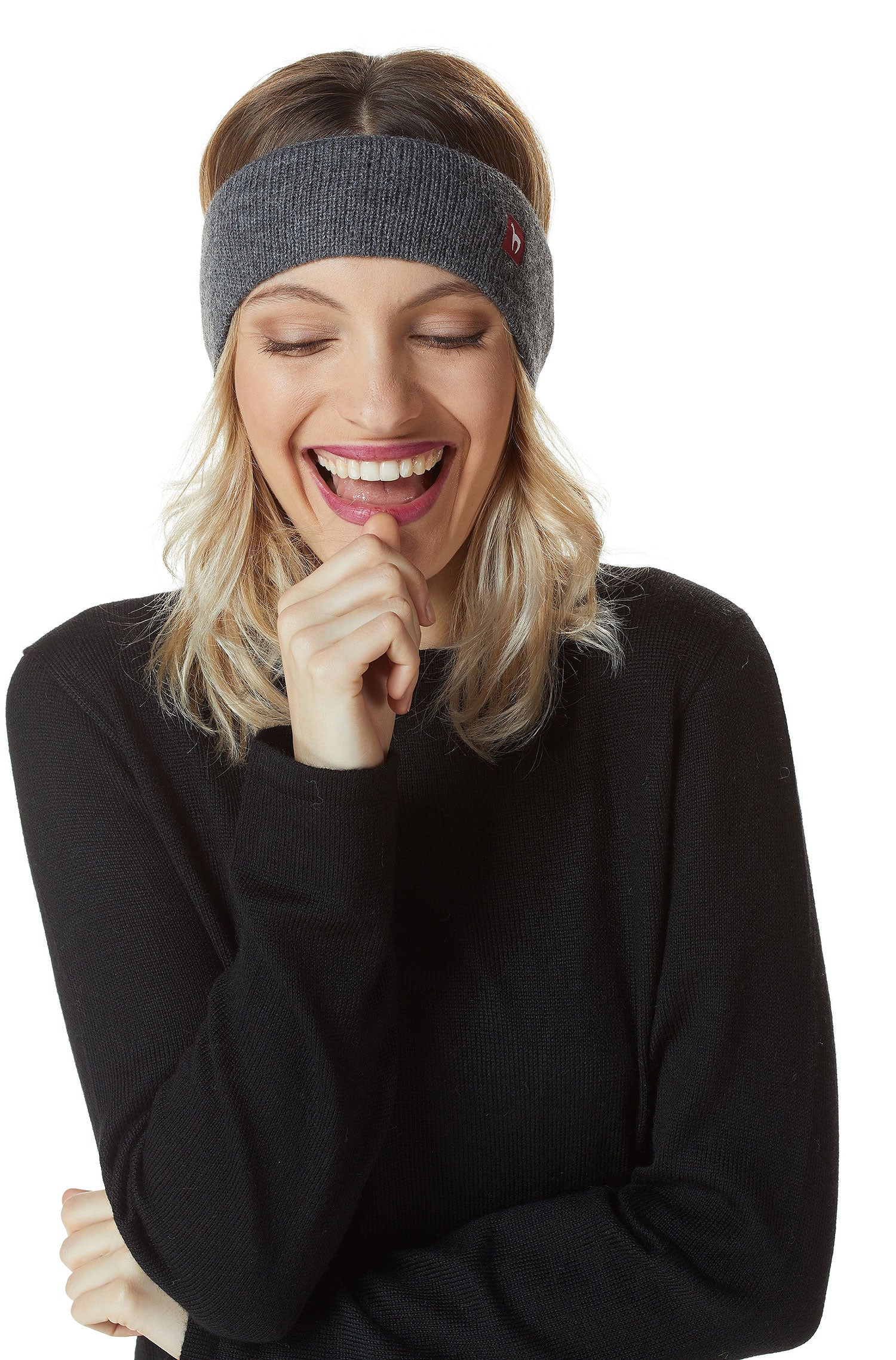 Alpaka Stirnband UNI-grau