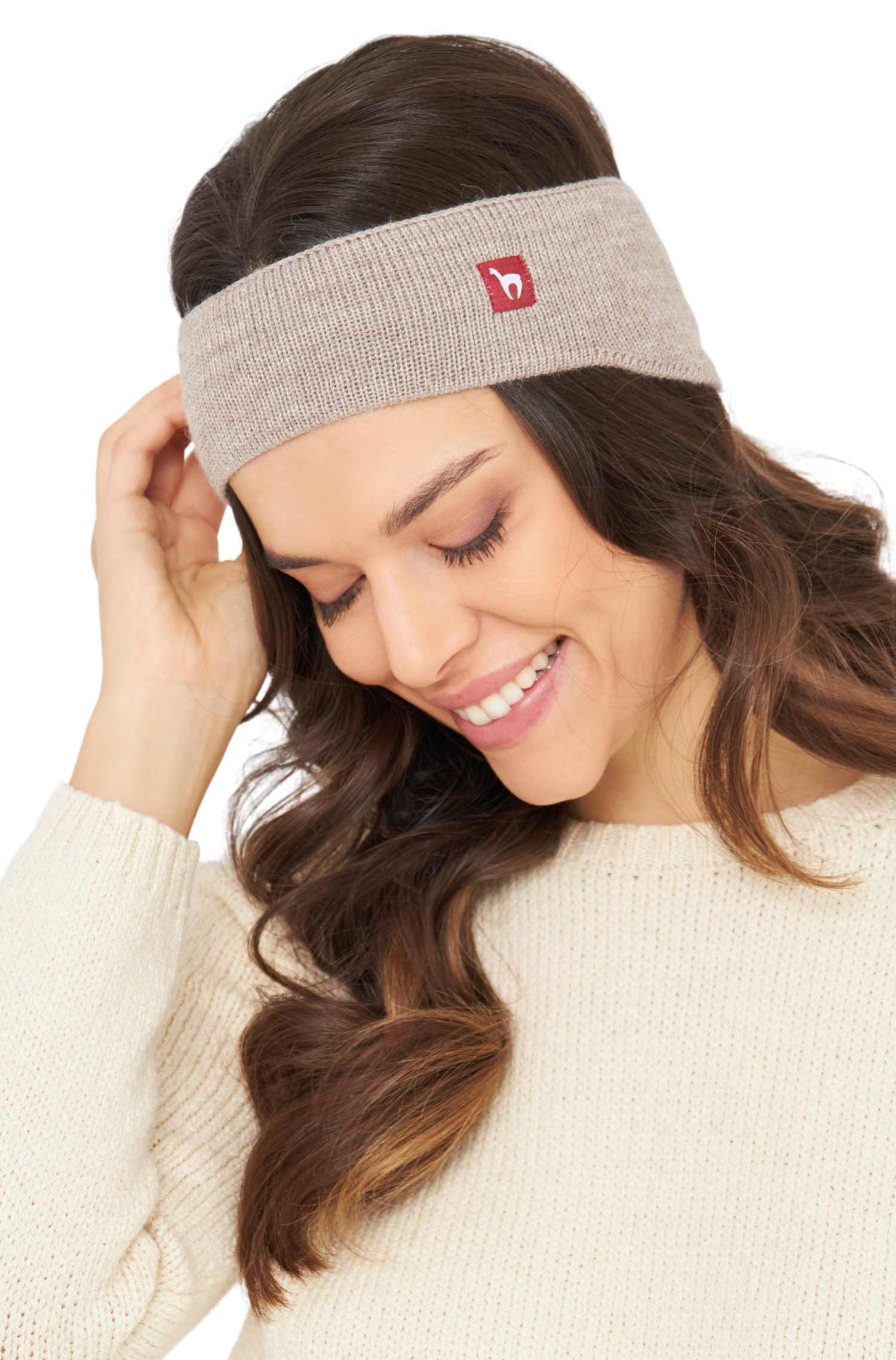 Alpaka Stirnband UNI-sand