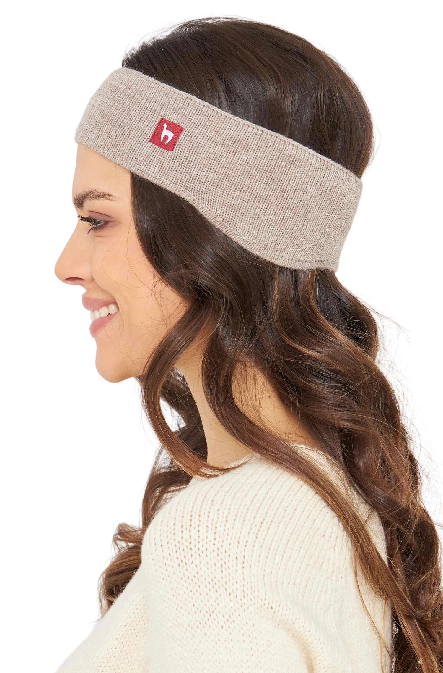 Alpaka Stirnband UNI-sand