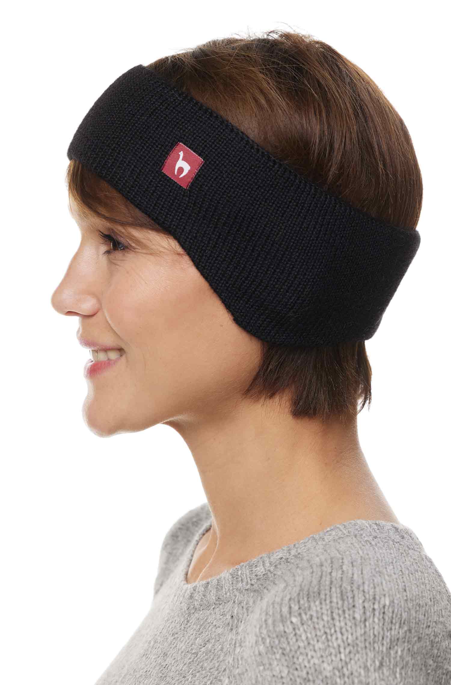 Alpaka Stirnband UNI-schwarz