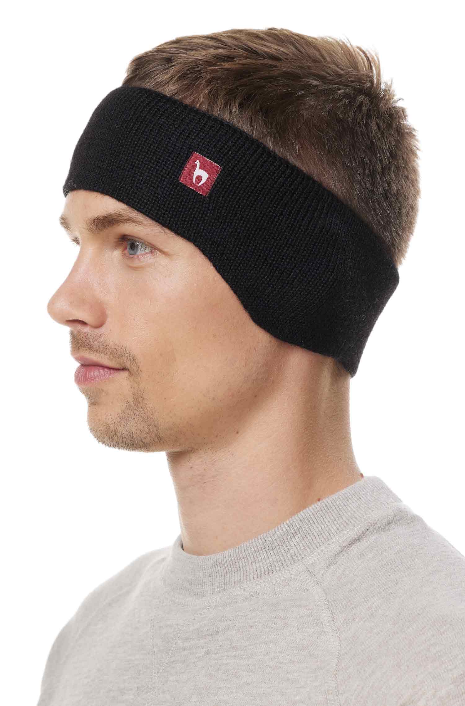 Alpaka Stirnband UNI-schwarz