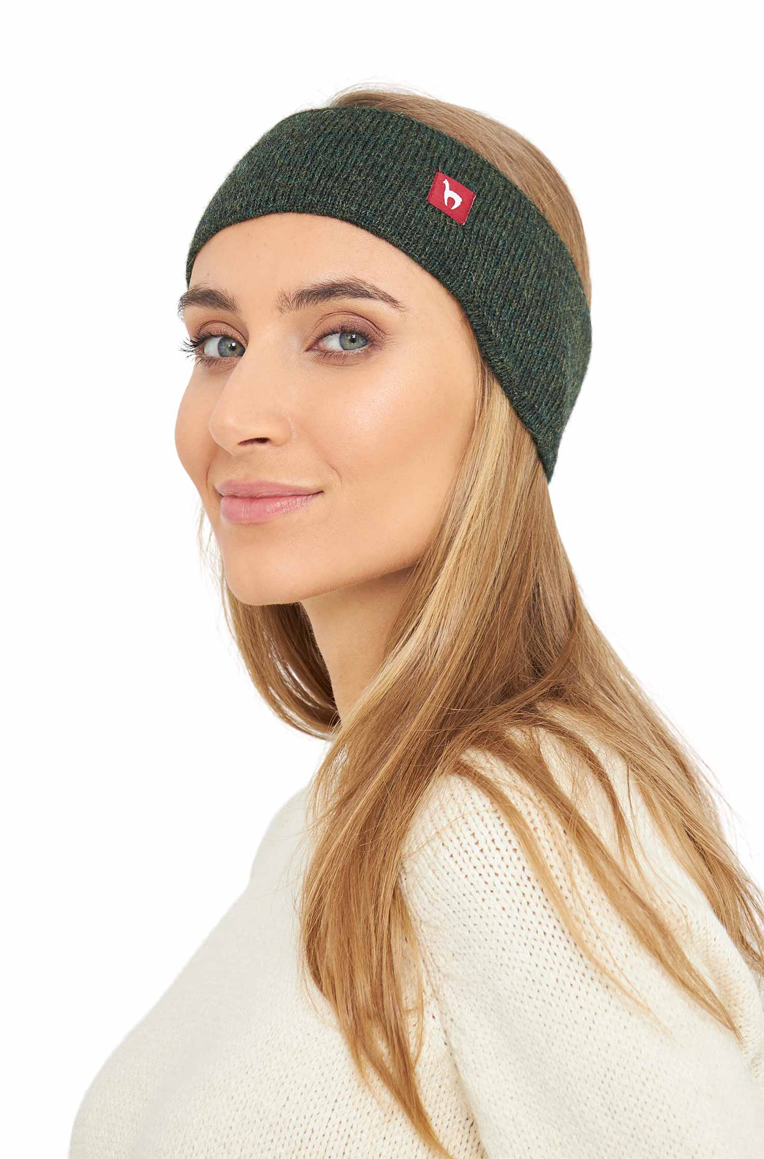 Alpaka Stirnband UNI-tannengrün