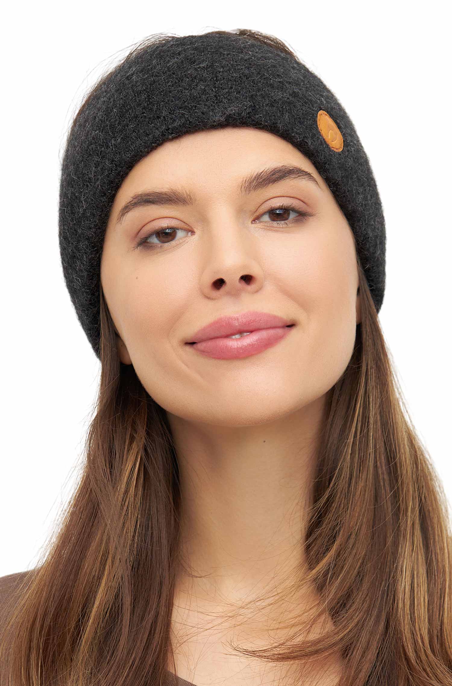 Alpaka Stirnband STRETCH-anthrazit