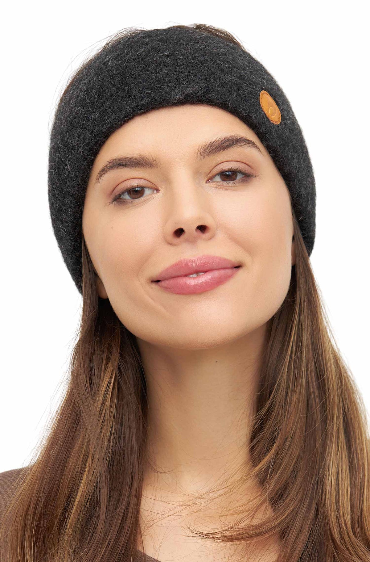 Alpaka Stirnband STRETCH-anthrazit