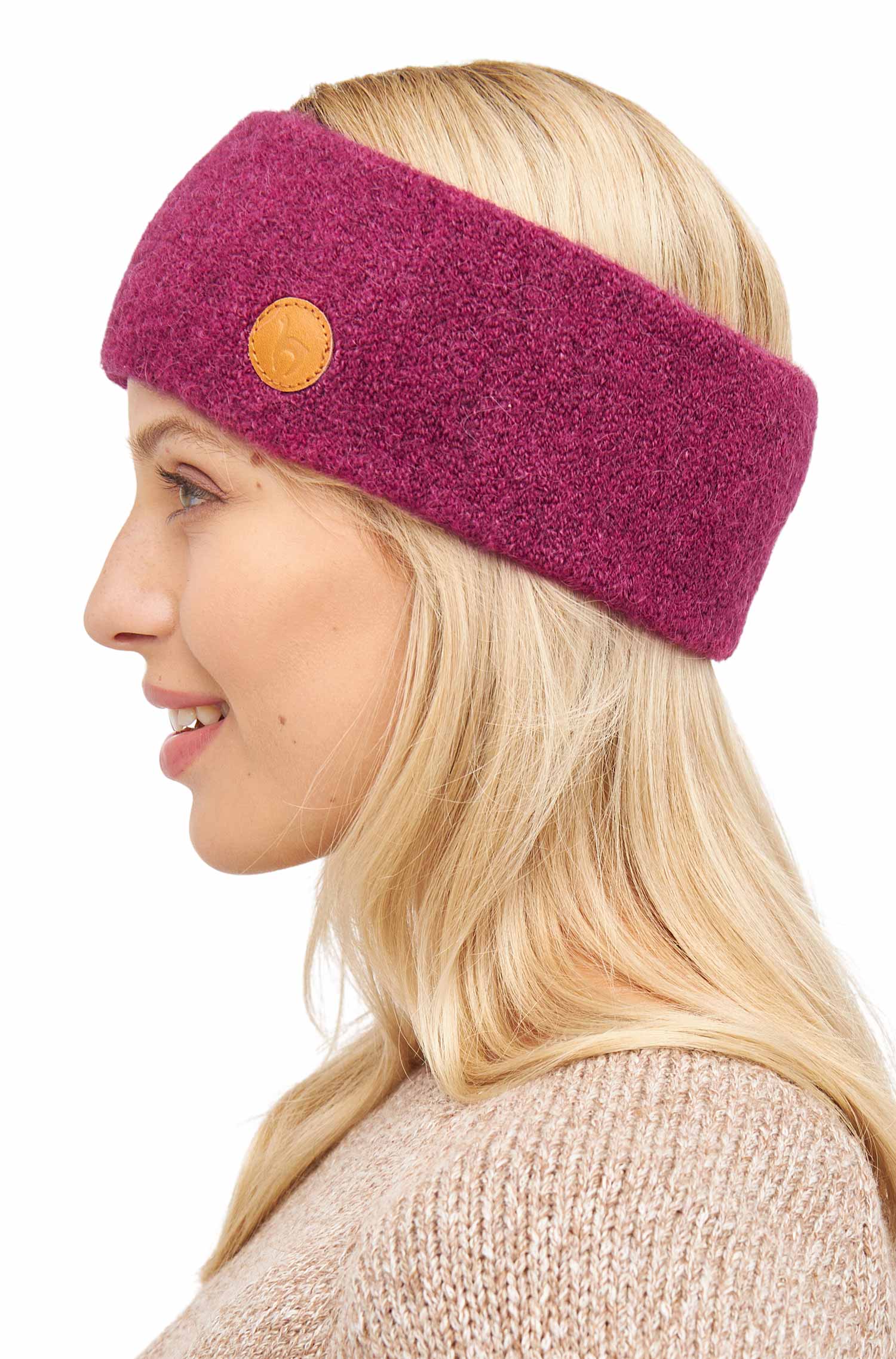 Alpaka Stirnband STRETCH-himbeere
