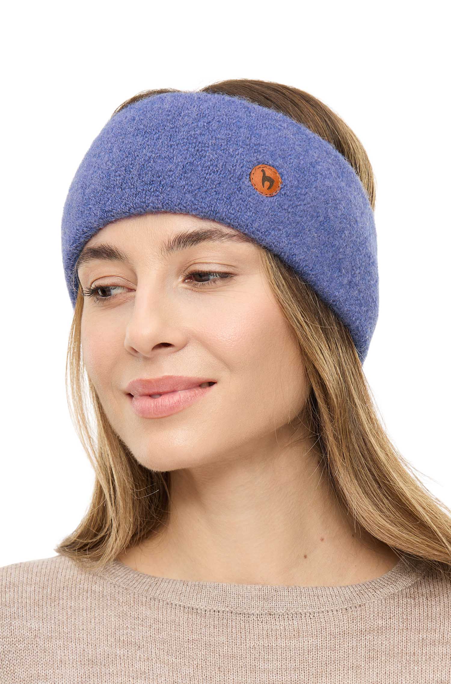 Alpaka Stirnband STRETCH-kornblume