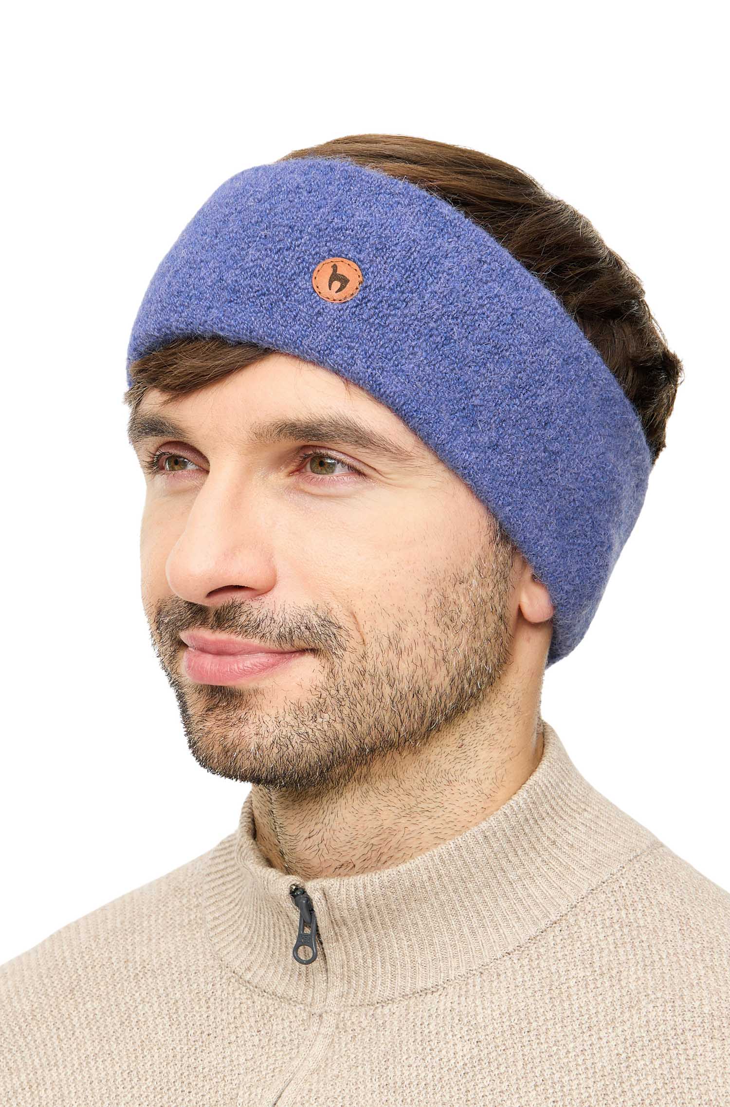 Alpaka Stirnband STRETCH-kornblume