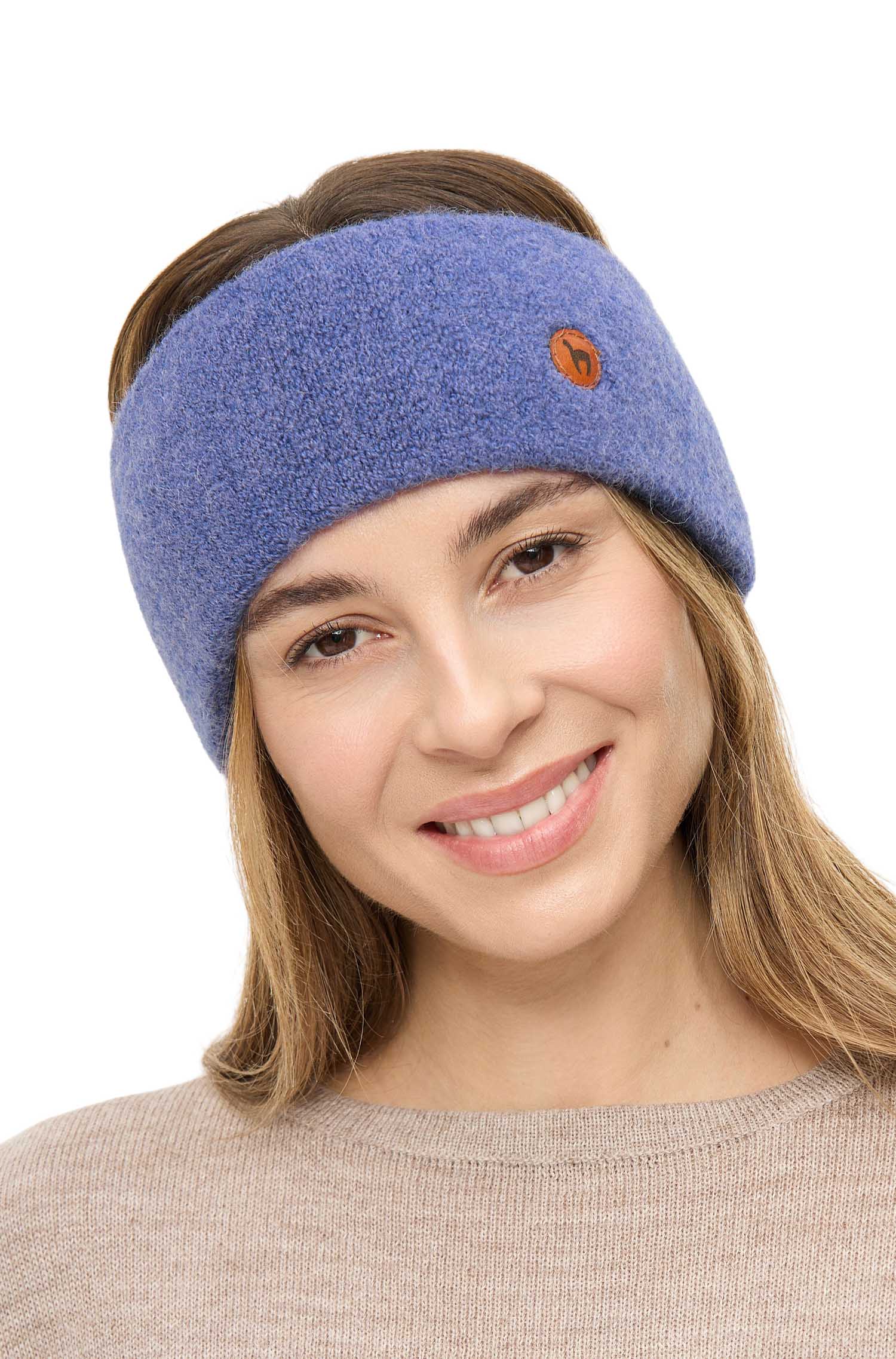 Alpaka Stirnband STRETCH-kornblume