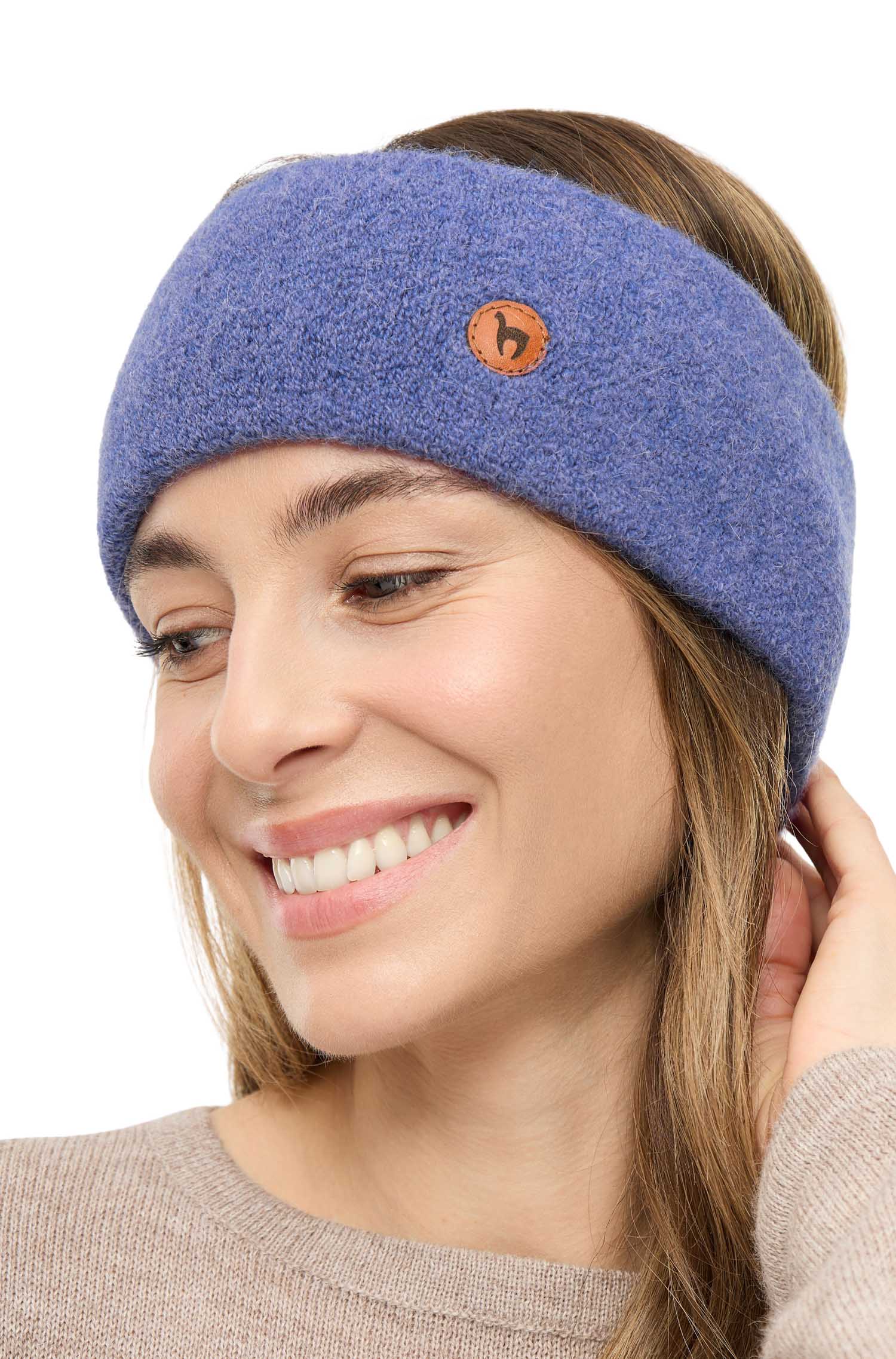 Alpaka Stirnband STRETCH-kornblume