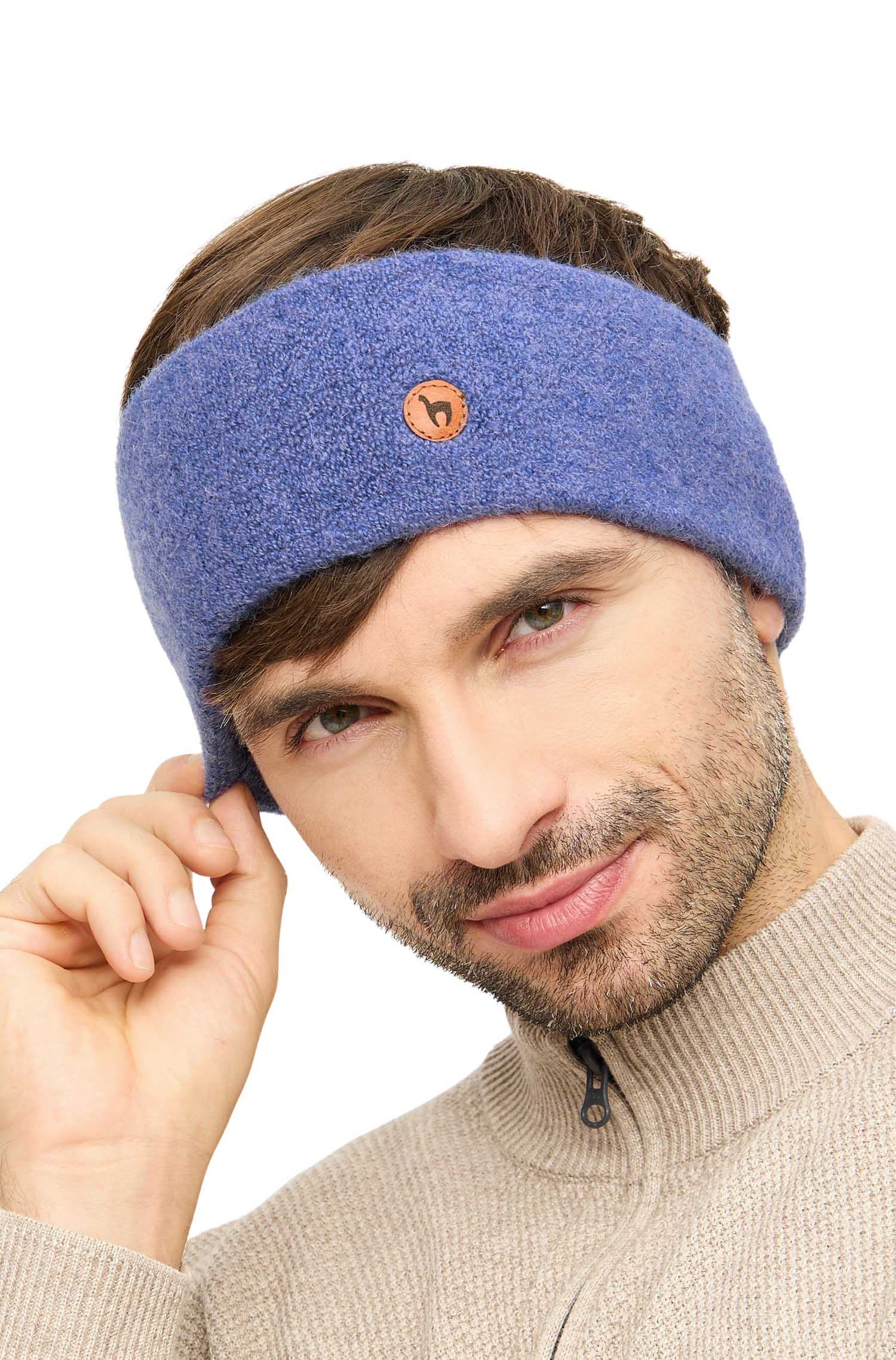 Alpaka Stirnband STRETCH-kornblume