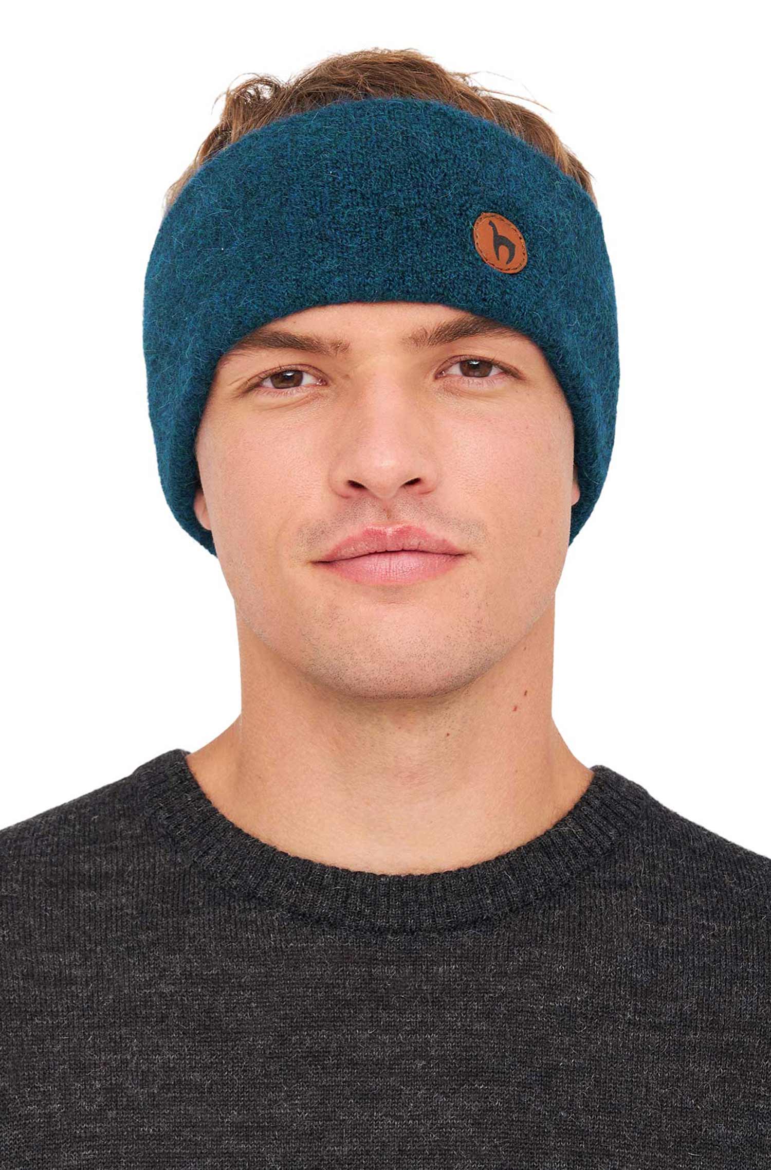 Alpaka Stirnband STRETCH-petrol