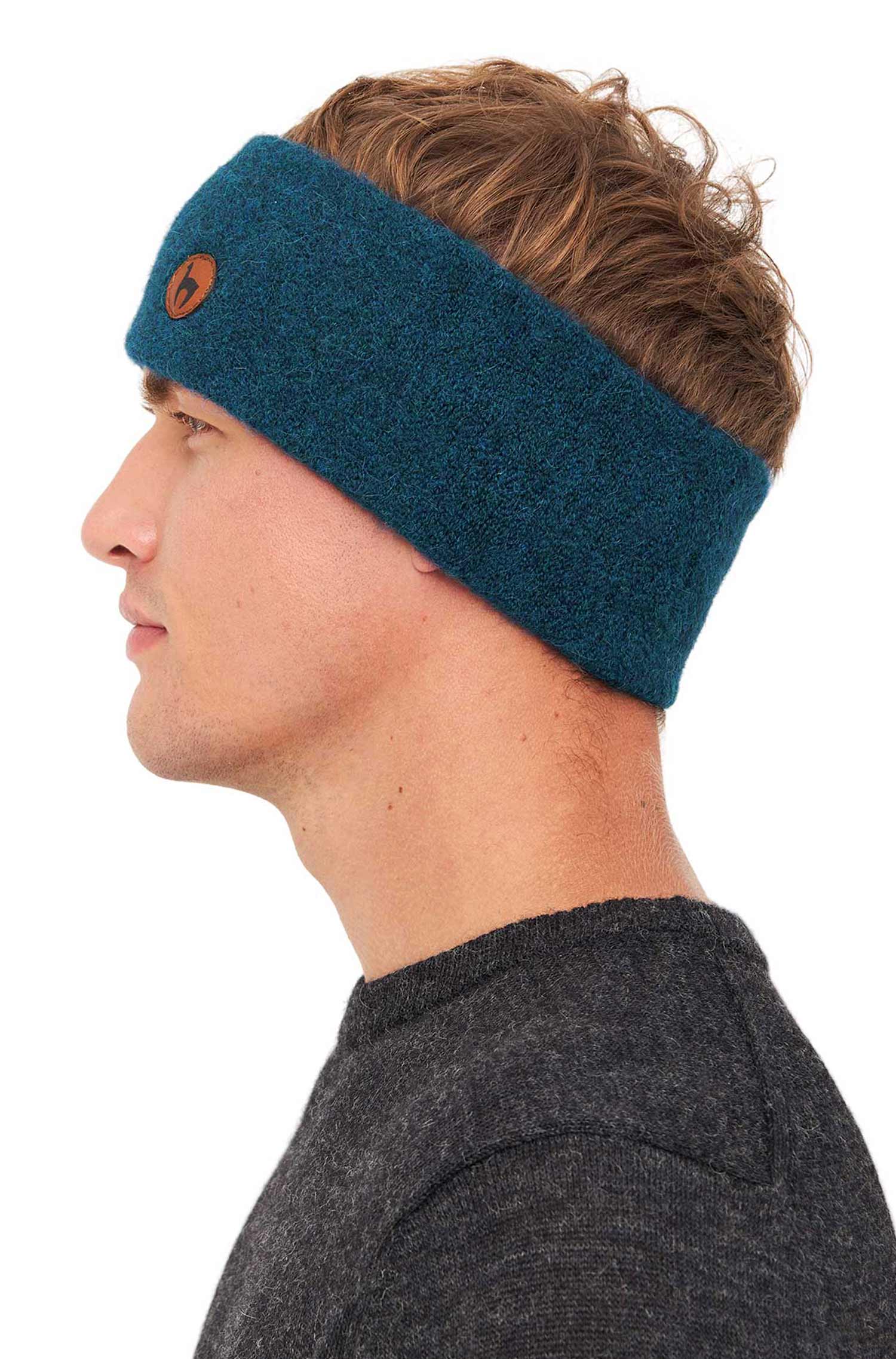 Alpaka Stirnband STRETCH-petrol
