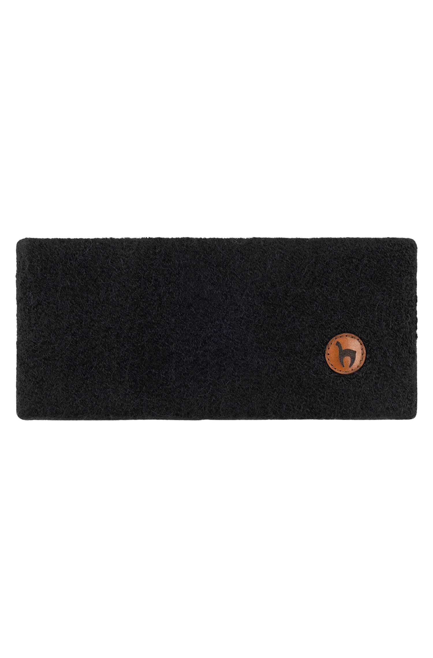 Alpaka Stirnband STRETCH-schwarz