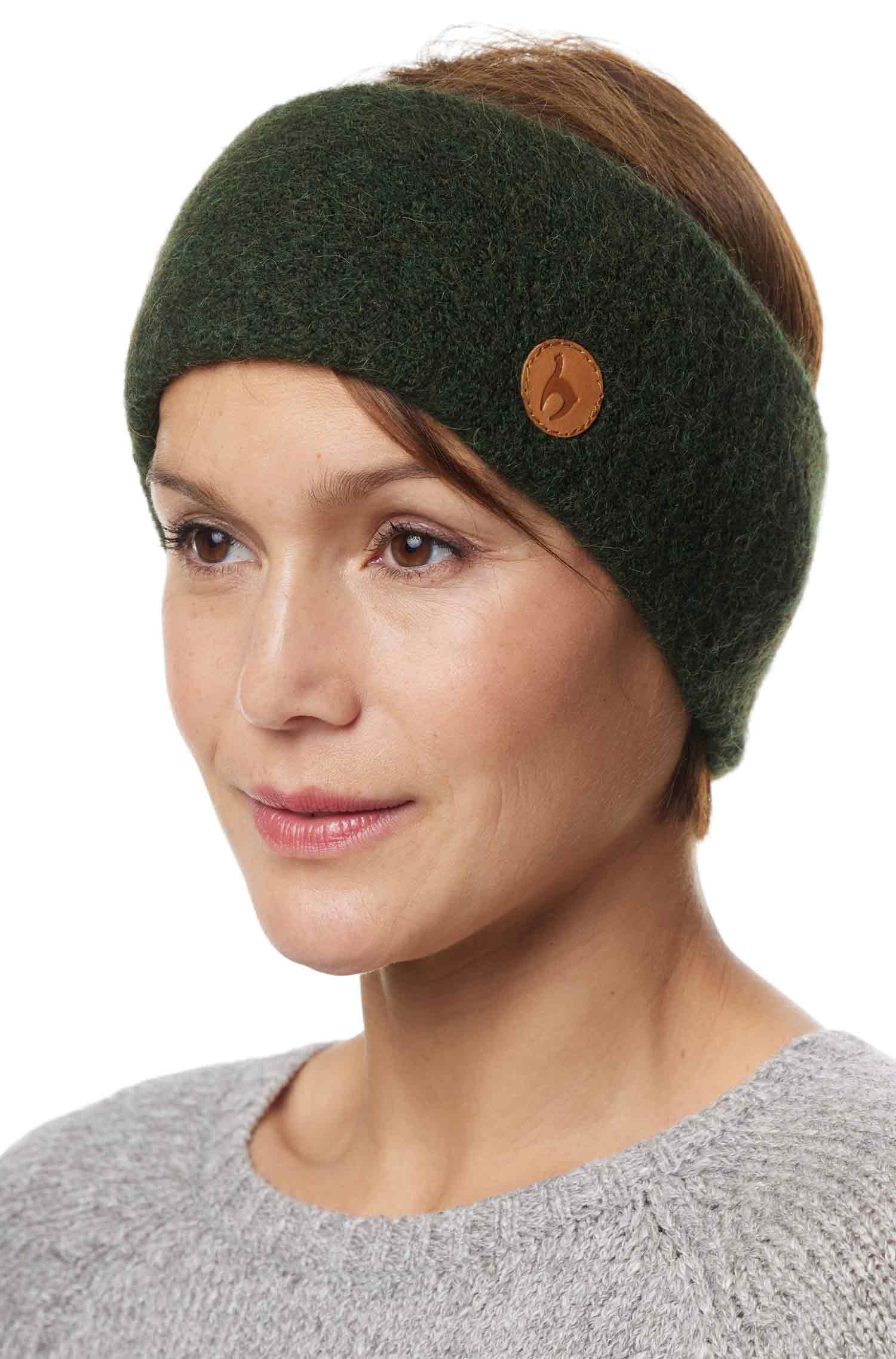 Alpaka Stirnband STRETCH-tannengrün