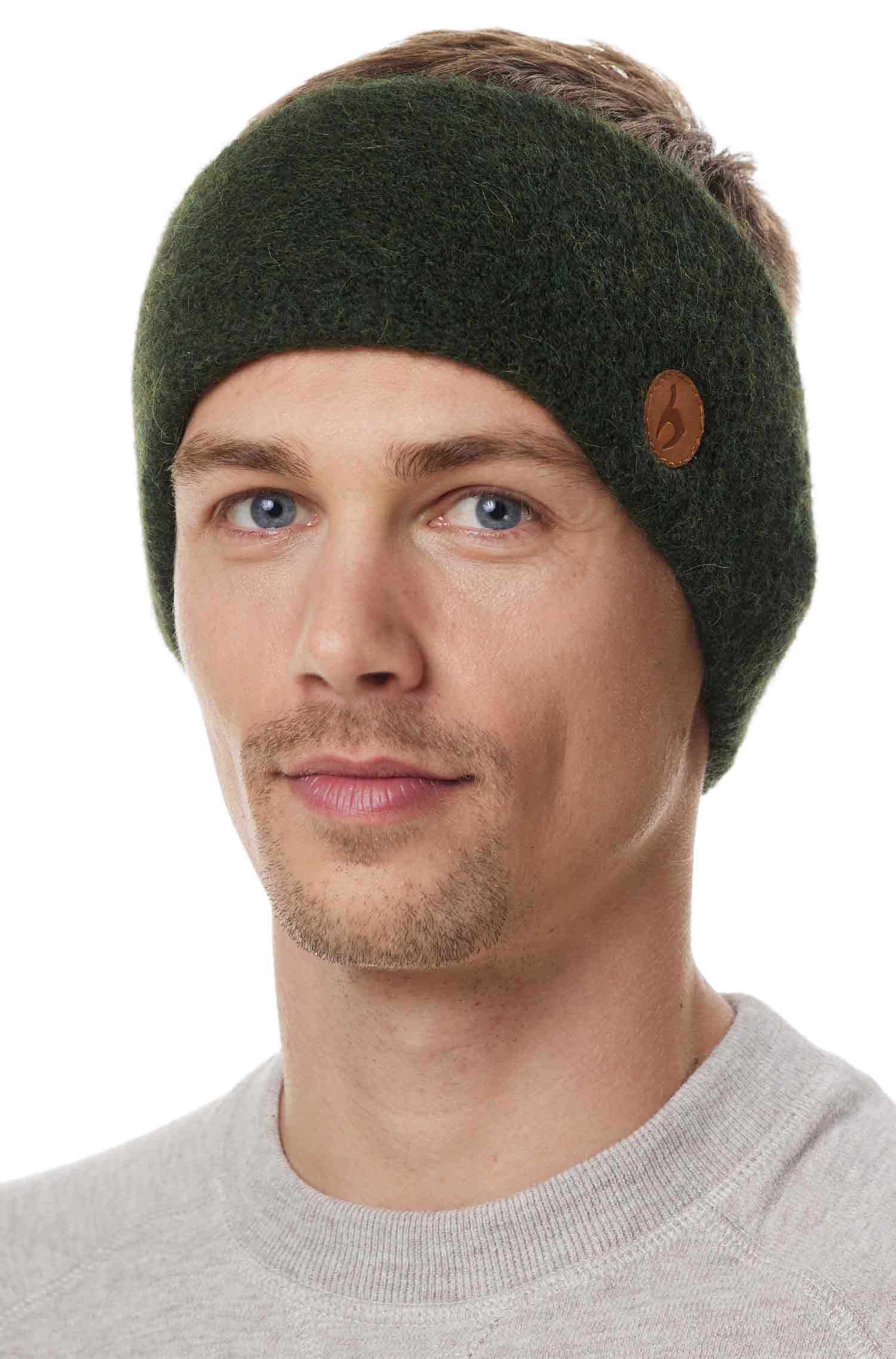 Alpaka Stirnband STRETCH-tannengrün
