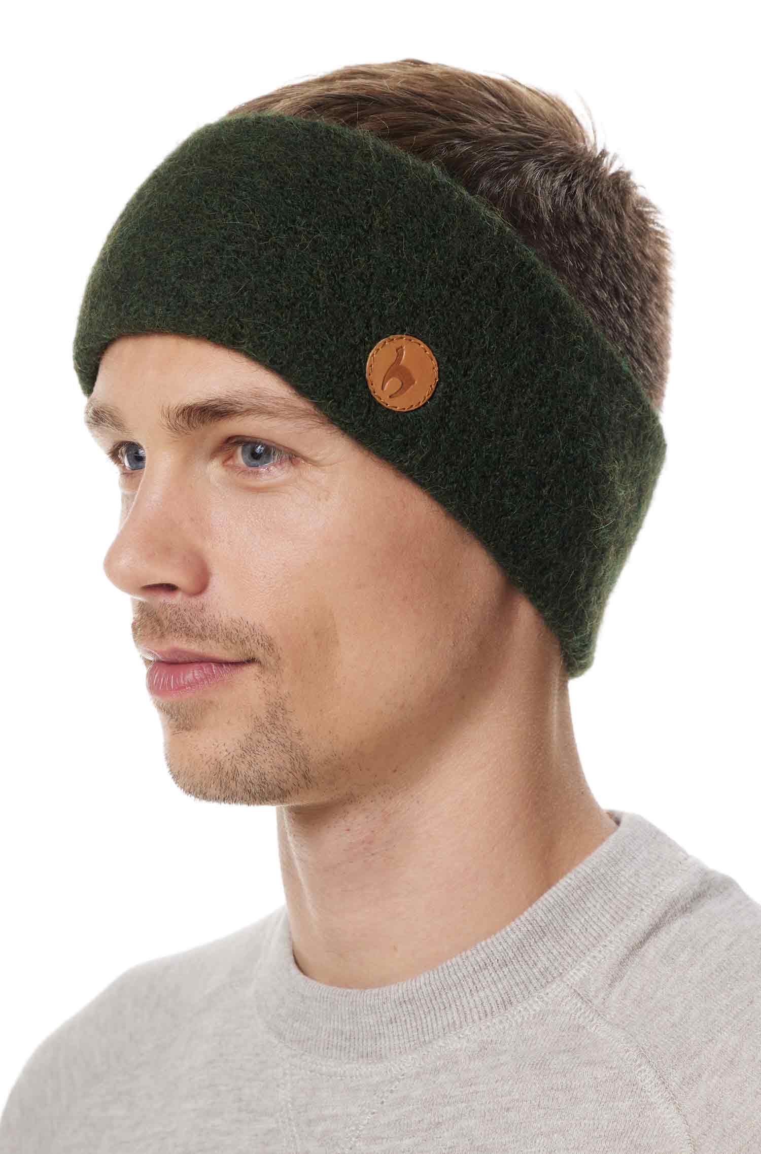 Alpaka Stirnband STRETCH-tannengrün