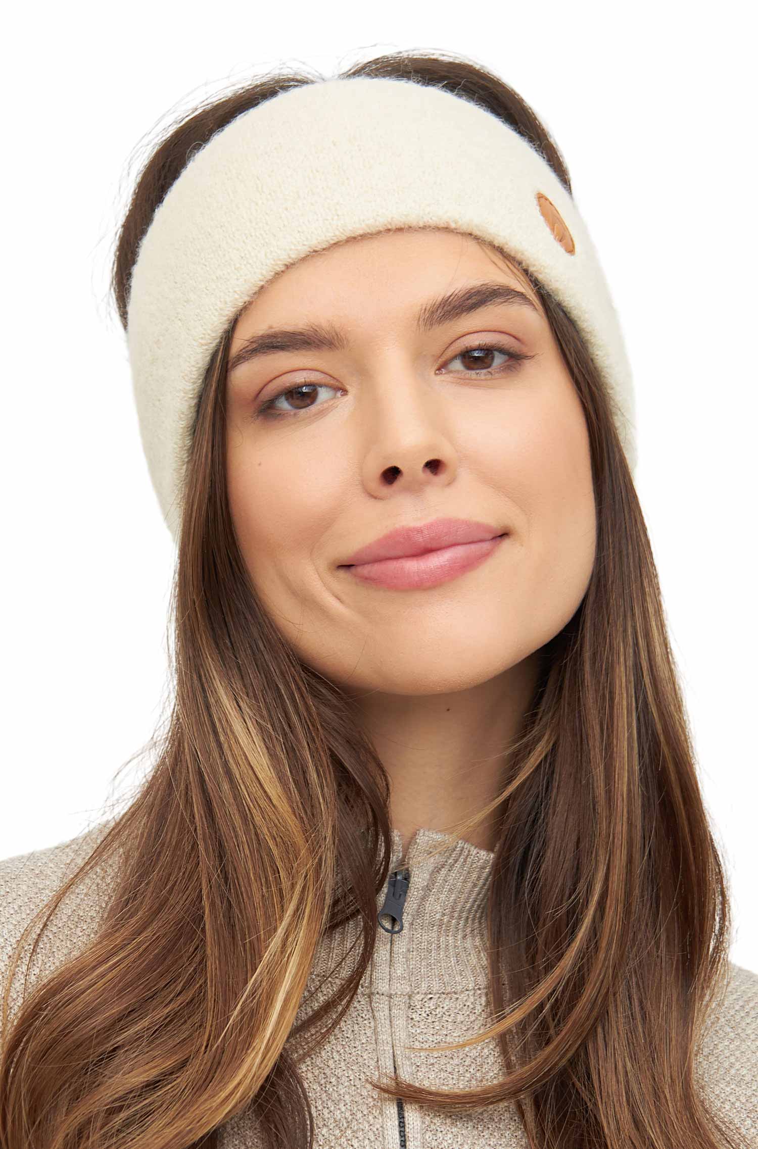 Alpaka Stirnband STRETCH-wollweiss