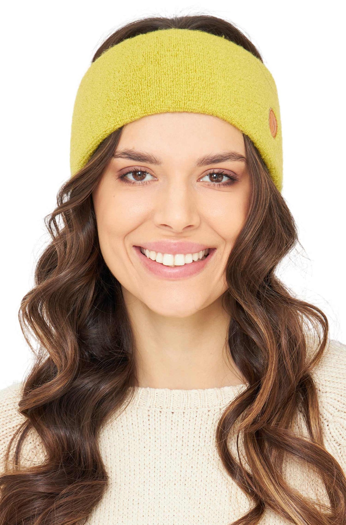 Alpaka Stirnband STRETCH-zitrone