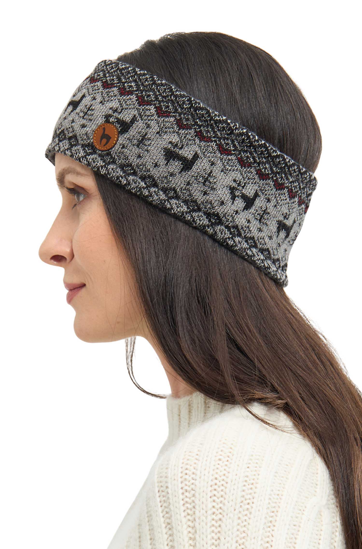 Alpaka Stirnband ANDEN VIENTOS-grau